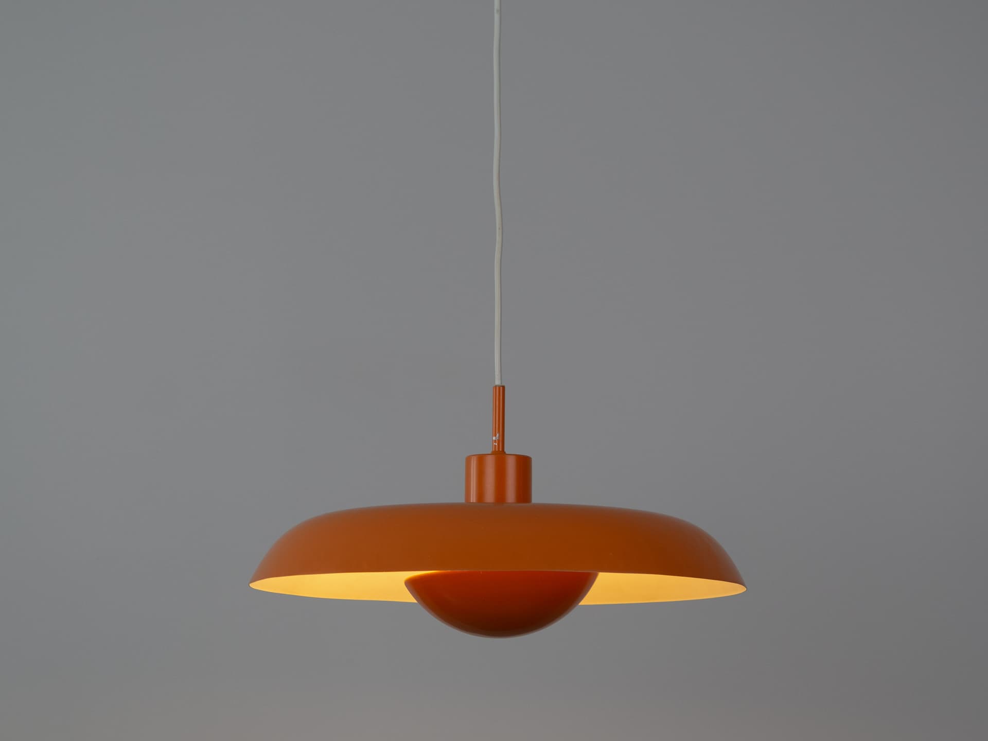 Pendant Lamp RA, orange metal, by P. Hein, Lyfa, Denmark, 1970s. - 334275