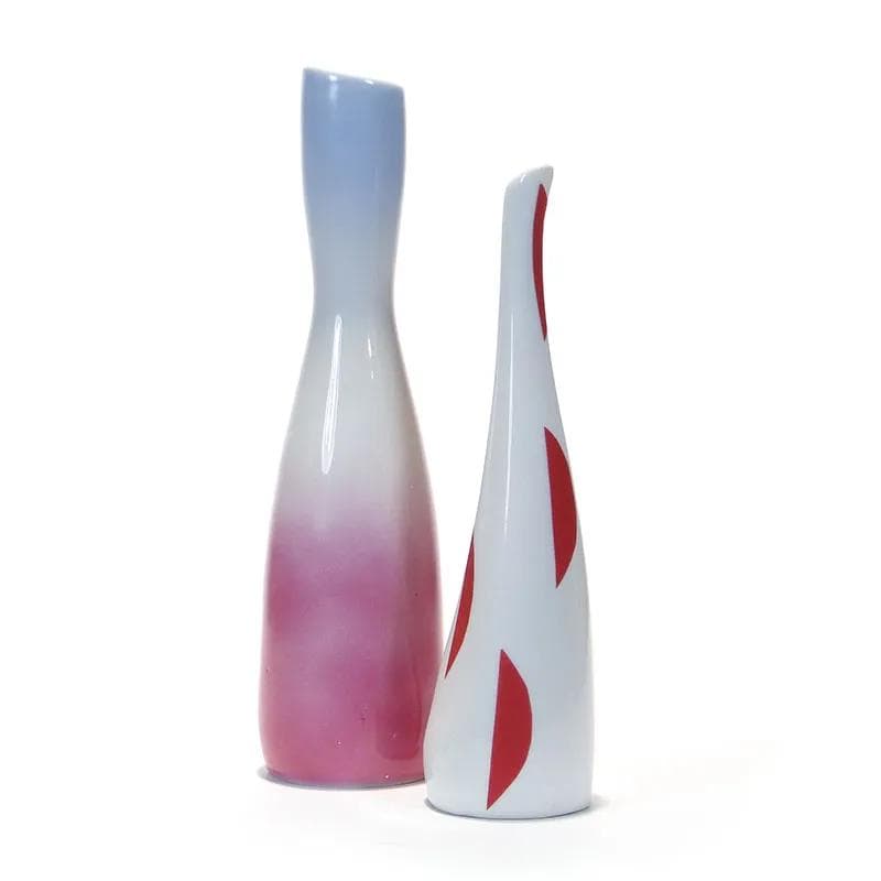 Wazon kręgiel, multikolor, porcelana, proj. Z. Przybyszewska, Ćmielów, Polska, lata 50. - 24968