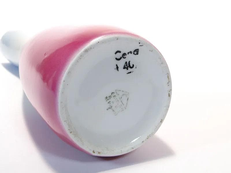 Wazon kręgiel, multikolor, porcelana, proj. Z. Przybyszewska, Ćmielów, Polska, lata 50. - 24973