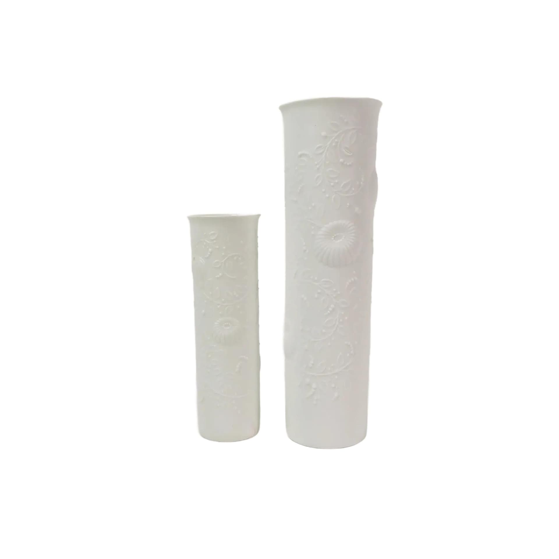 Pair of vases, white porcelain, Kaiser, Germany, 1960s