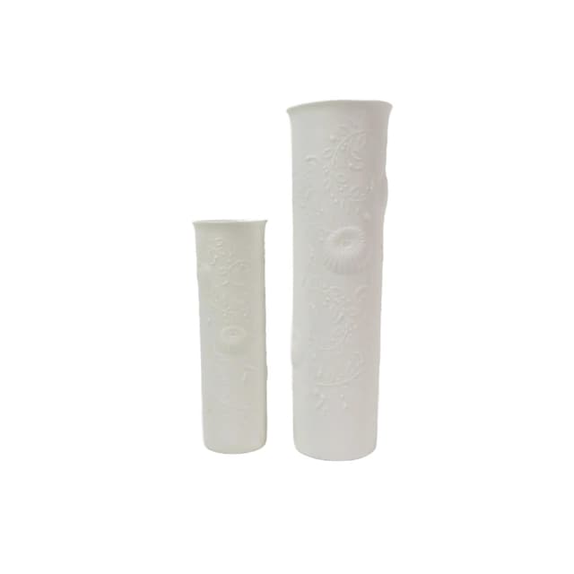 Pair of vases, white porcelain, Kaiser, Germany, 1960s - DIMENSION