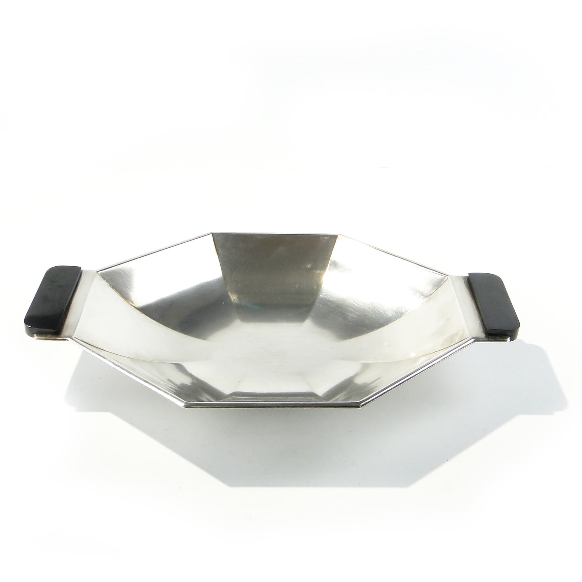 Centerpiece Art Deco, silver-plated brass silver, ebony handles black, Germany, 1920s - 334354