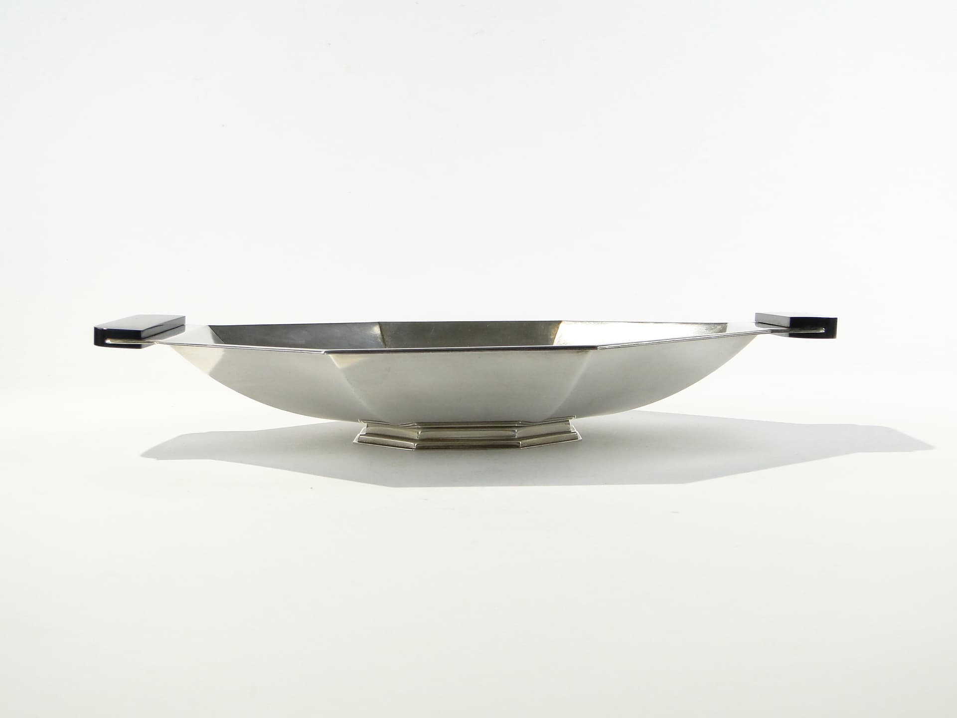 Centerpiece Art Deco, silver-plated brass silver, ebony handles black, Germany, 1920s - 334355