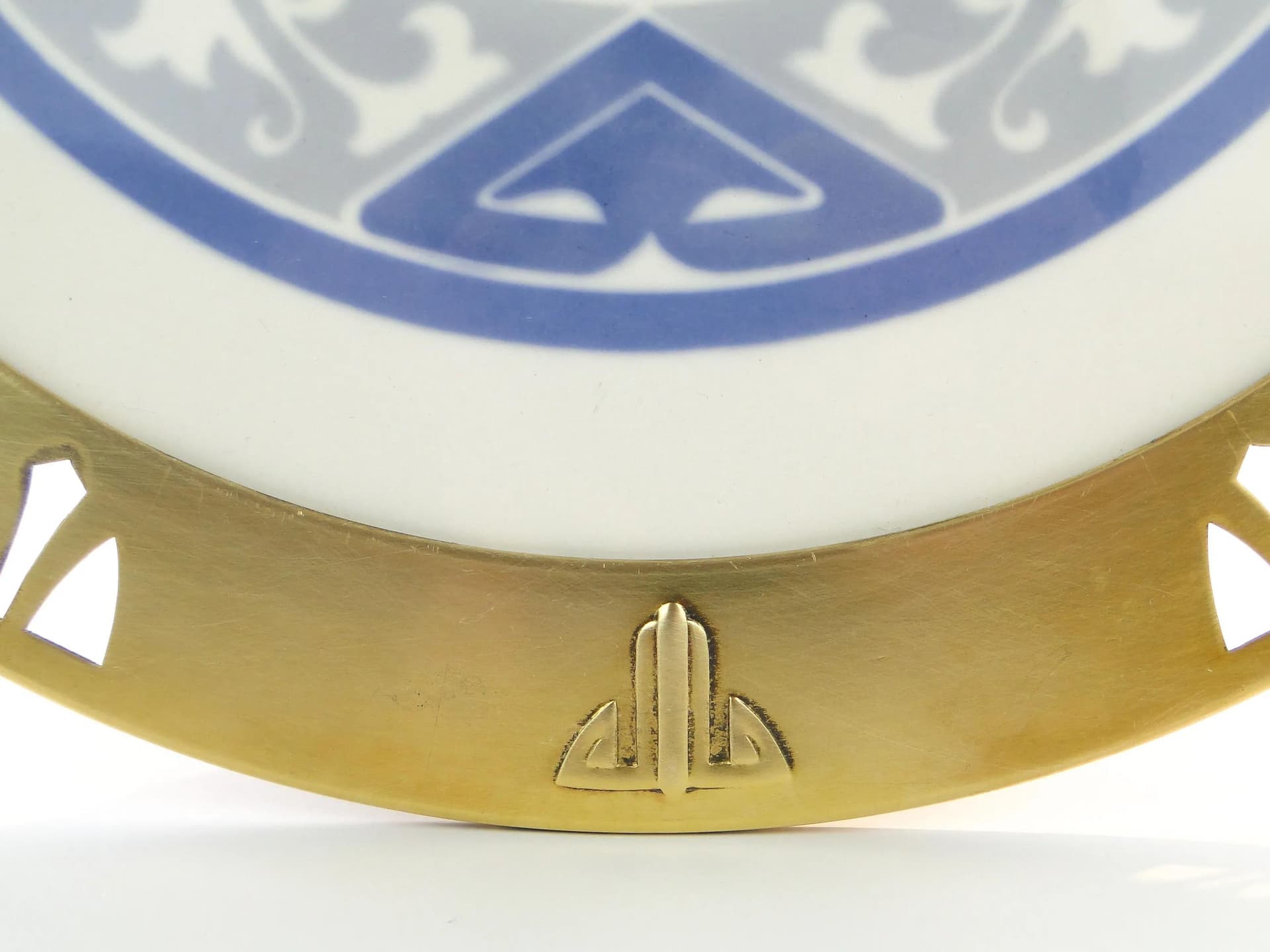 Mosiężno-ceramiczna taca secesyjna, Austria, lata 20. - 24961