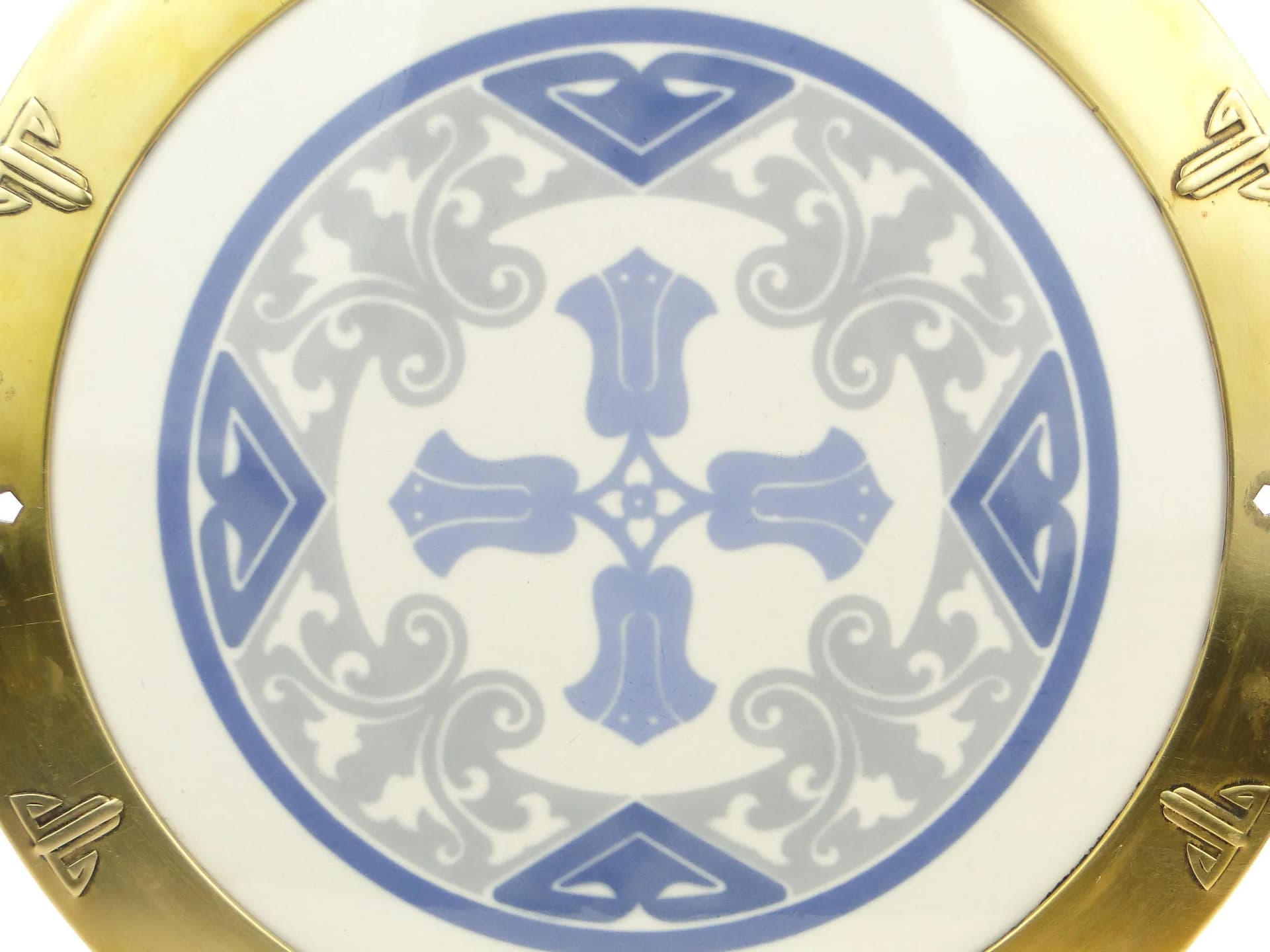 Mosiężno-ceramiczna taca secesyjna, Austria, lata 20. - 24959