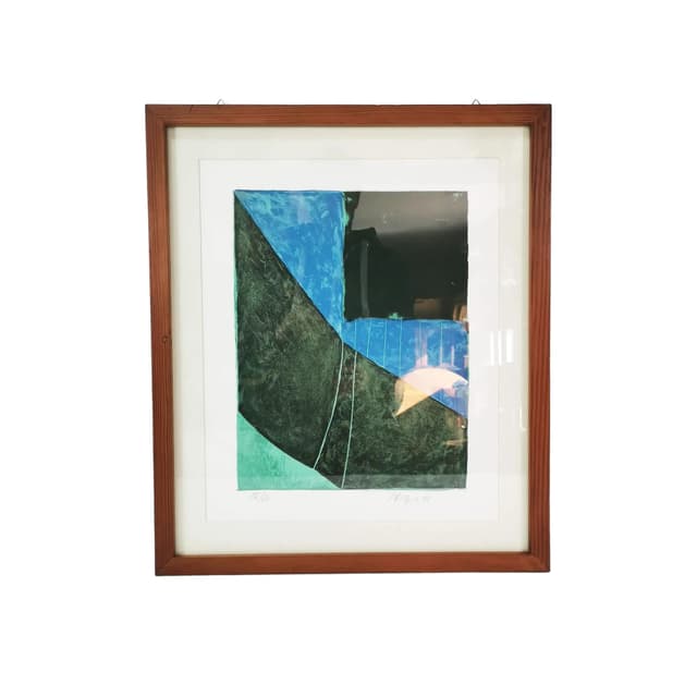 Litografia 58,5x50 cm, papier, proj. E. Hofschen, Niemcy, lata 90. - WYMIARY