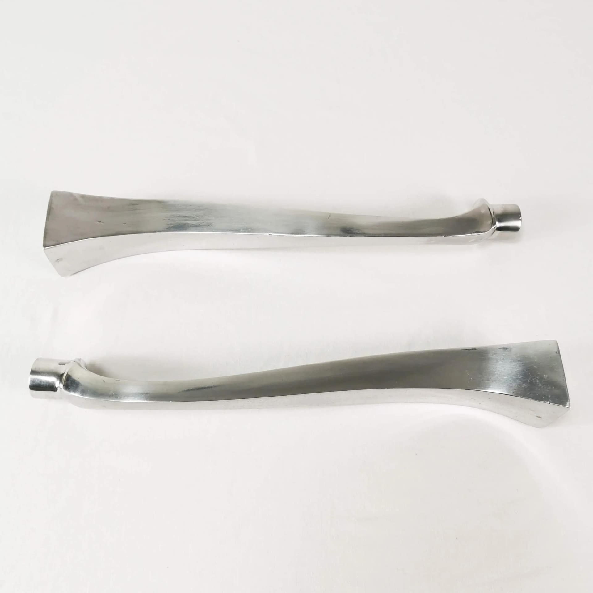 Para świeczników Nessy, aluminium srebrny, Escapade Paris, Francja, lata 80. - 334746
