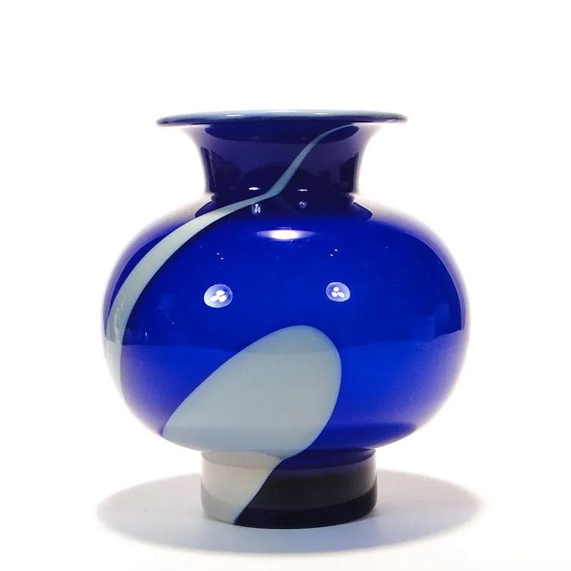 Wazon Cyntia, szkło niebieski, proj. Z. Horbowy, Polska, lata 70. - 24956