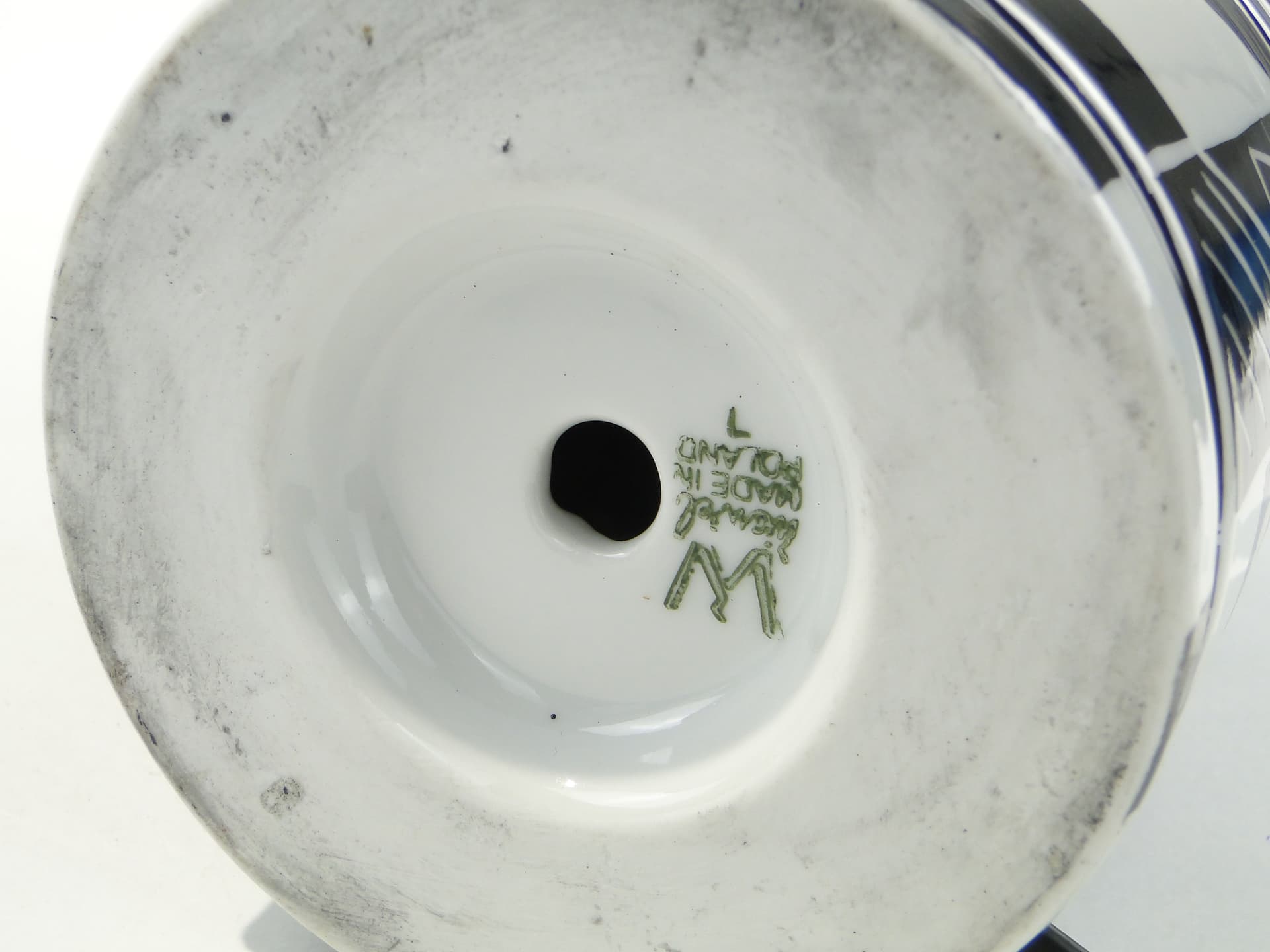 Lampa stołowa Kubistyczna Mozaika, porcelana czarno-biała, tkanina szara, Wawel, Polska, lata 60. - 334390