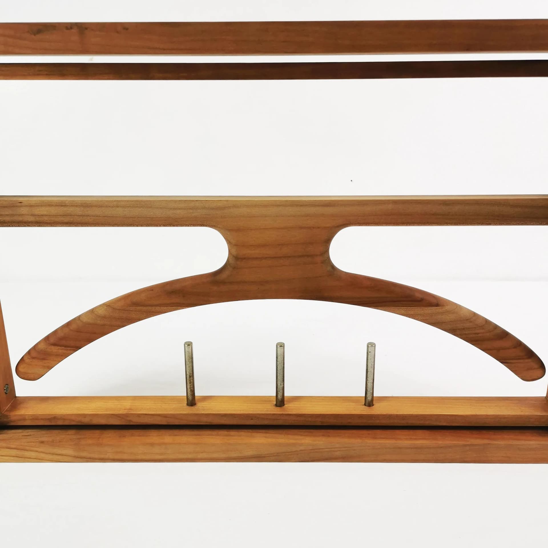 Wieszak ścienny, teak brązowy, metal, Dania, lata 70. - 334716