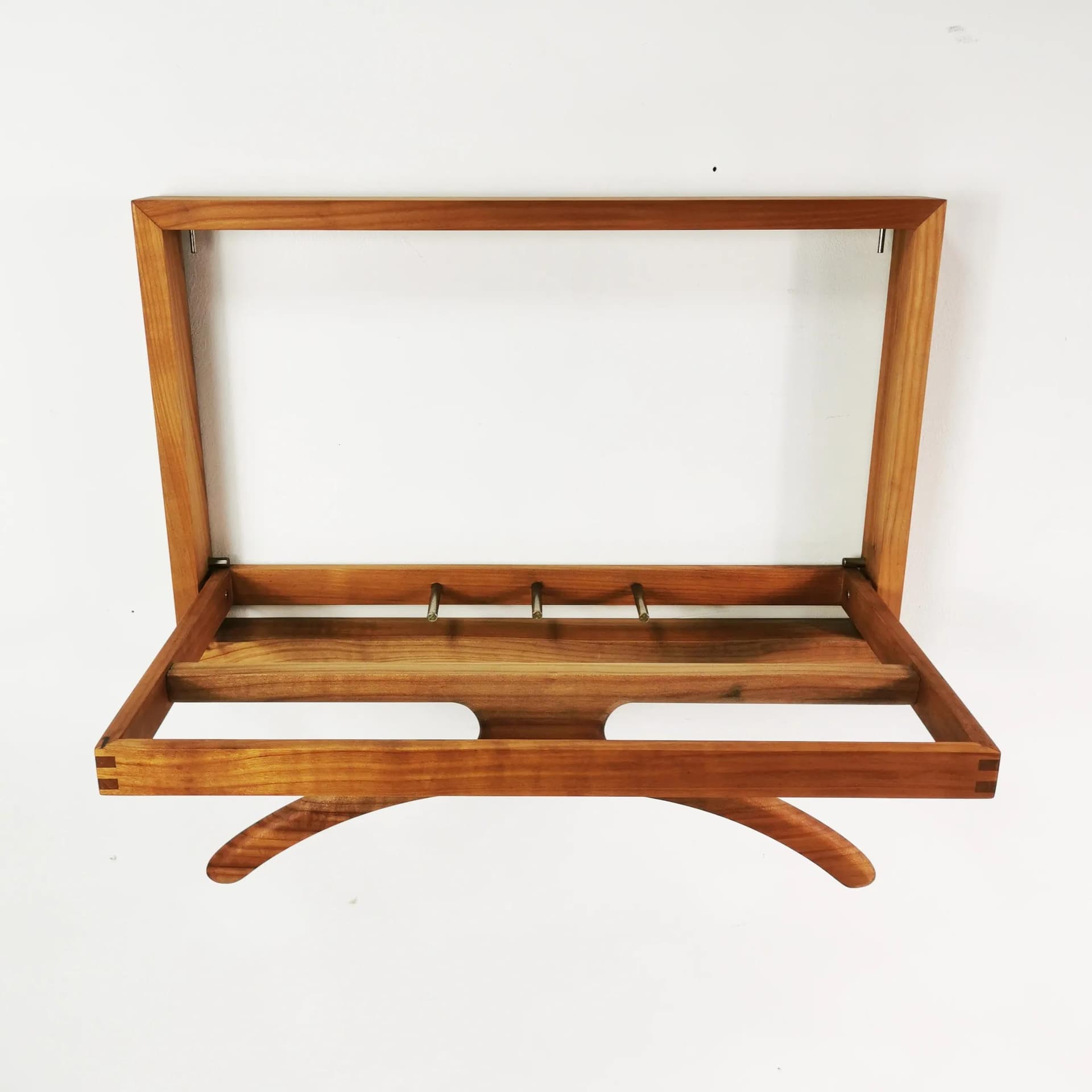 Wieszak ścienny, teak brązowy, metal, Dania, lata 70. - 334711