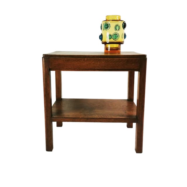 Stolik pomocniczy Art Deco, buk brązowy, Niemcy, lata 50. - WYMIARY
