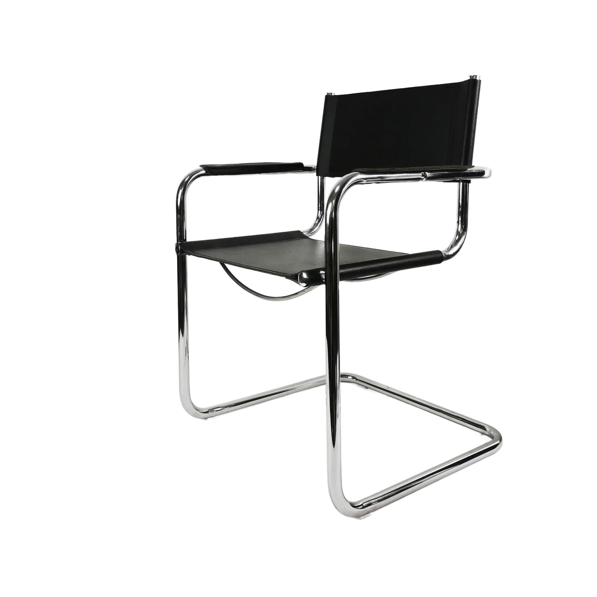 Chair Bauhaus, black chrome, by M. Stam, Italy, 1980s.
