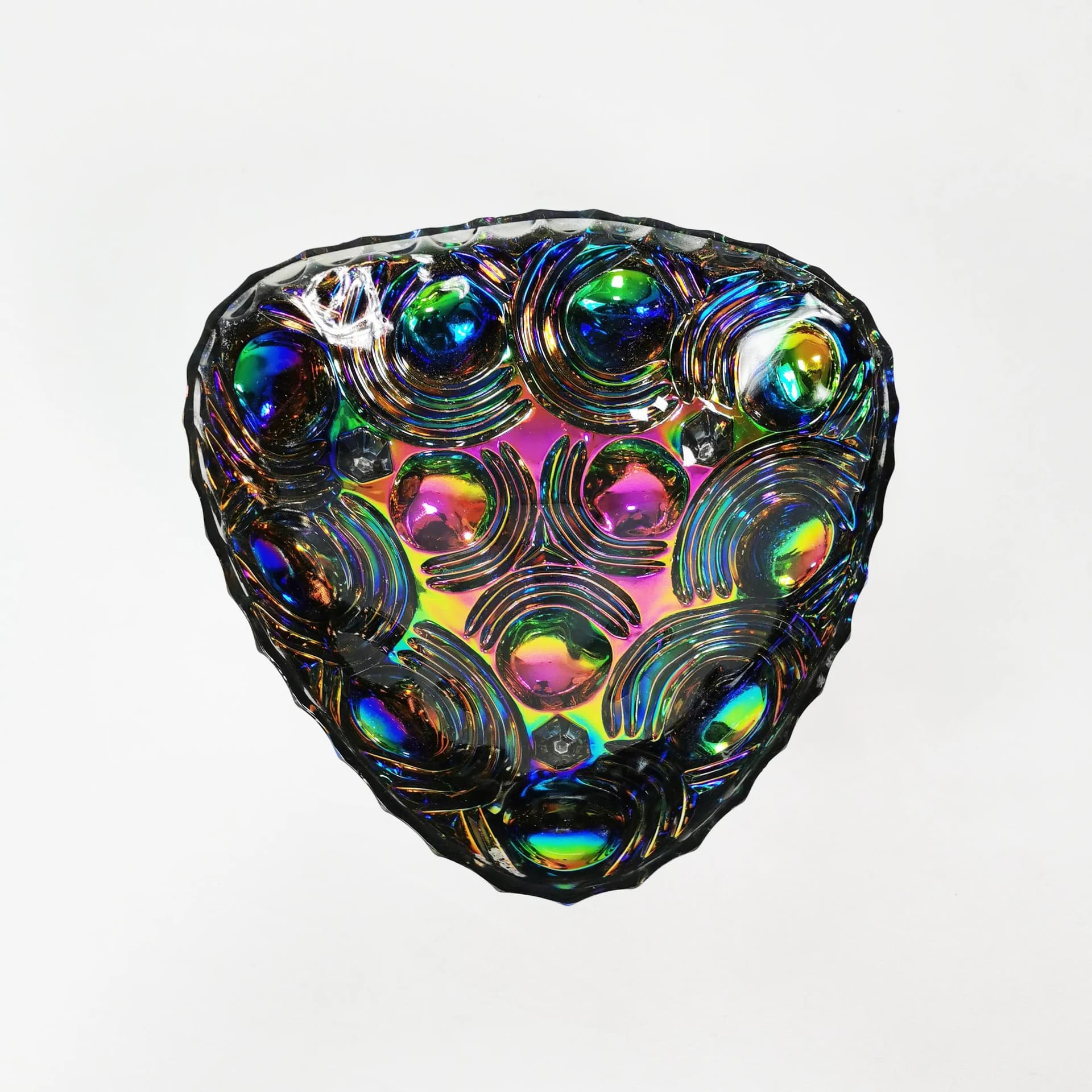 Patera kryształowa, iryzowana, LGW Leinauer Glassware, Niemcy, lata 70. - 334650