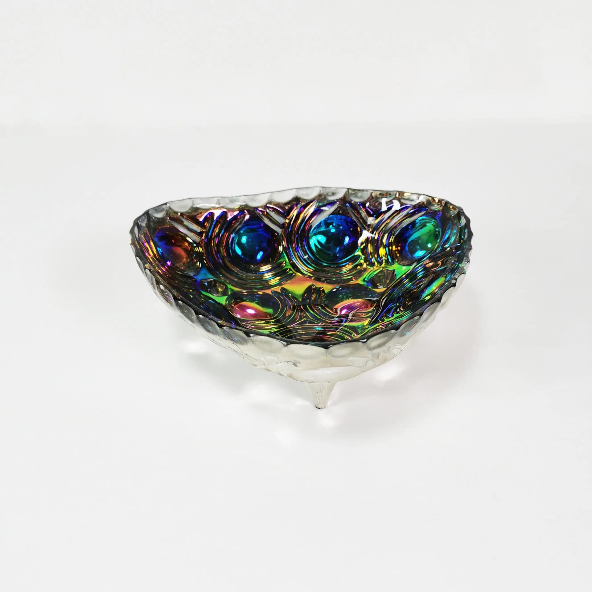Patera kryształowa, iryzowana, LGW Leinauer Glassware, Niemcy, lata 70. - 334655