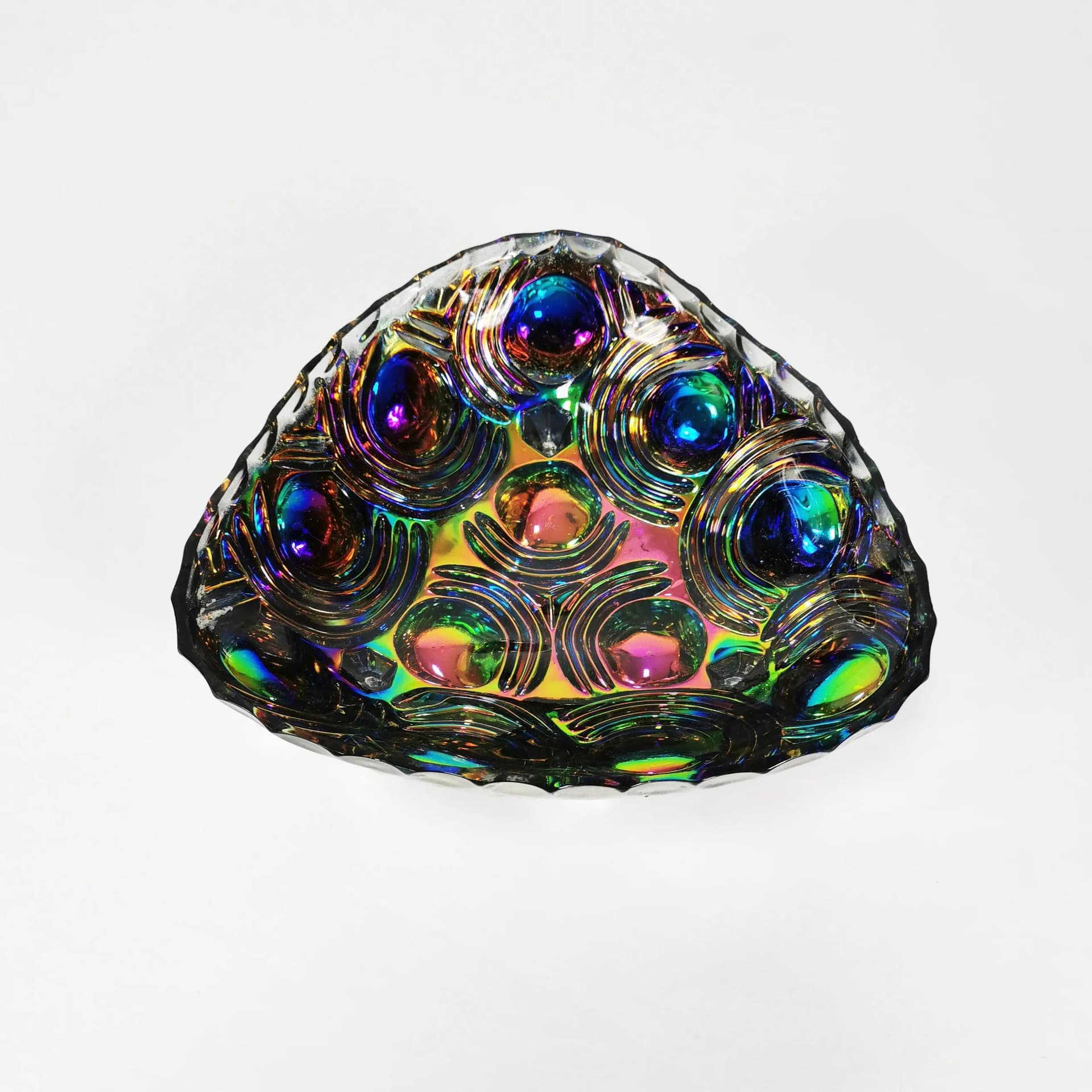 Patera kryształowa, iryzowana, LGW Leinauer Glassware, Niemcy, lata 70. - 334649