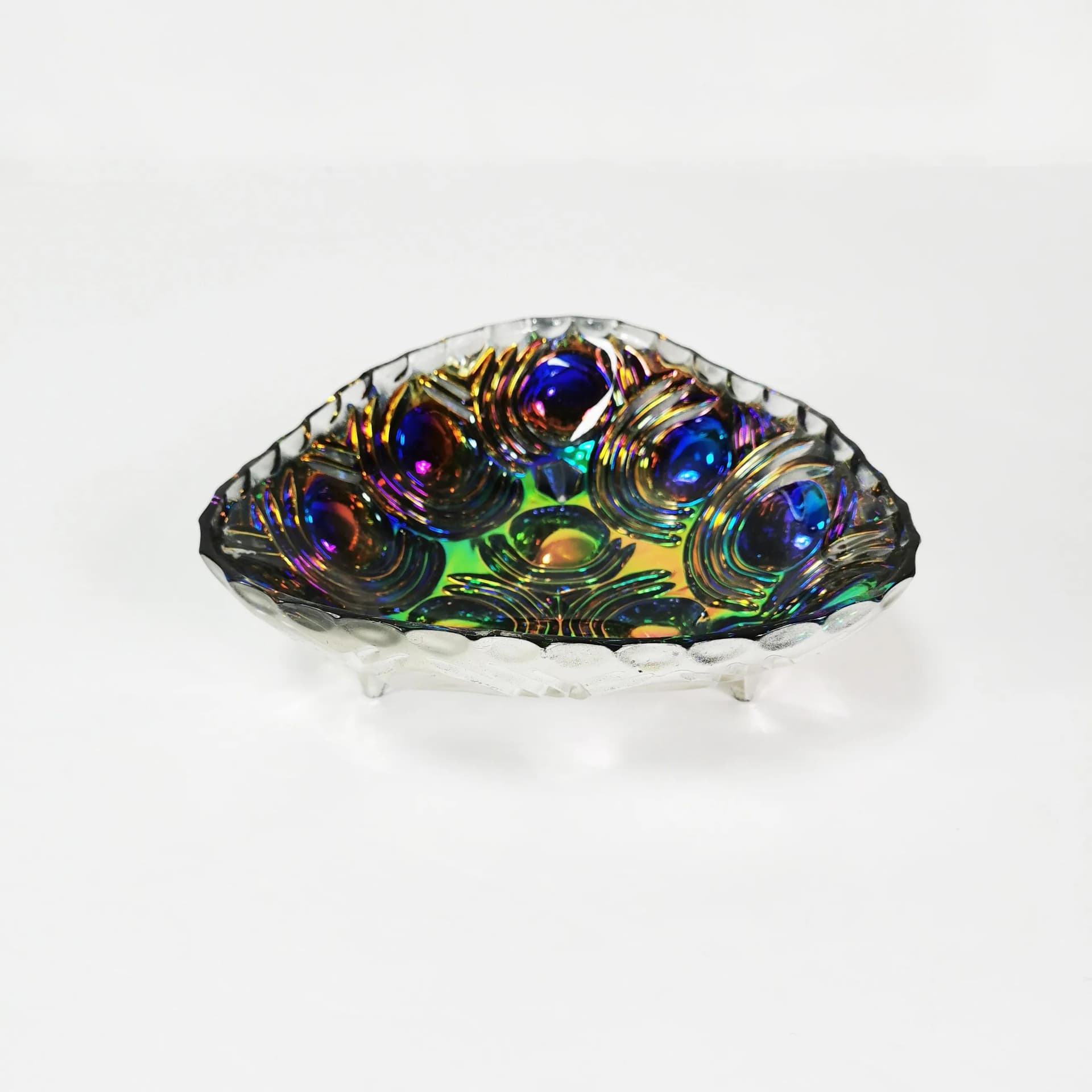 Patera kryształowa, iryzowana, LGW Leinauer Glassware, Niemcy, lata 70. - 334648