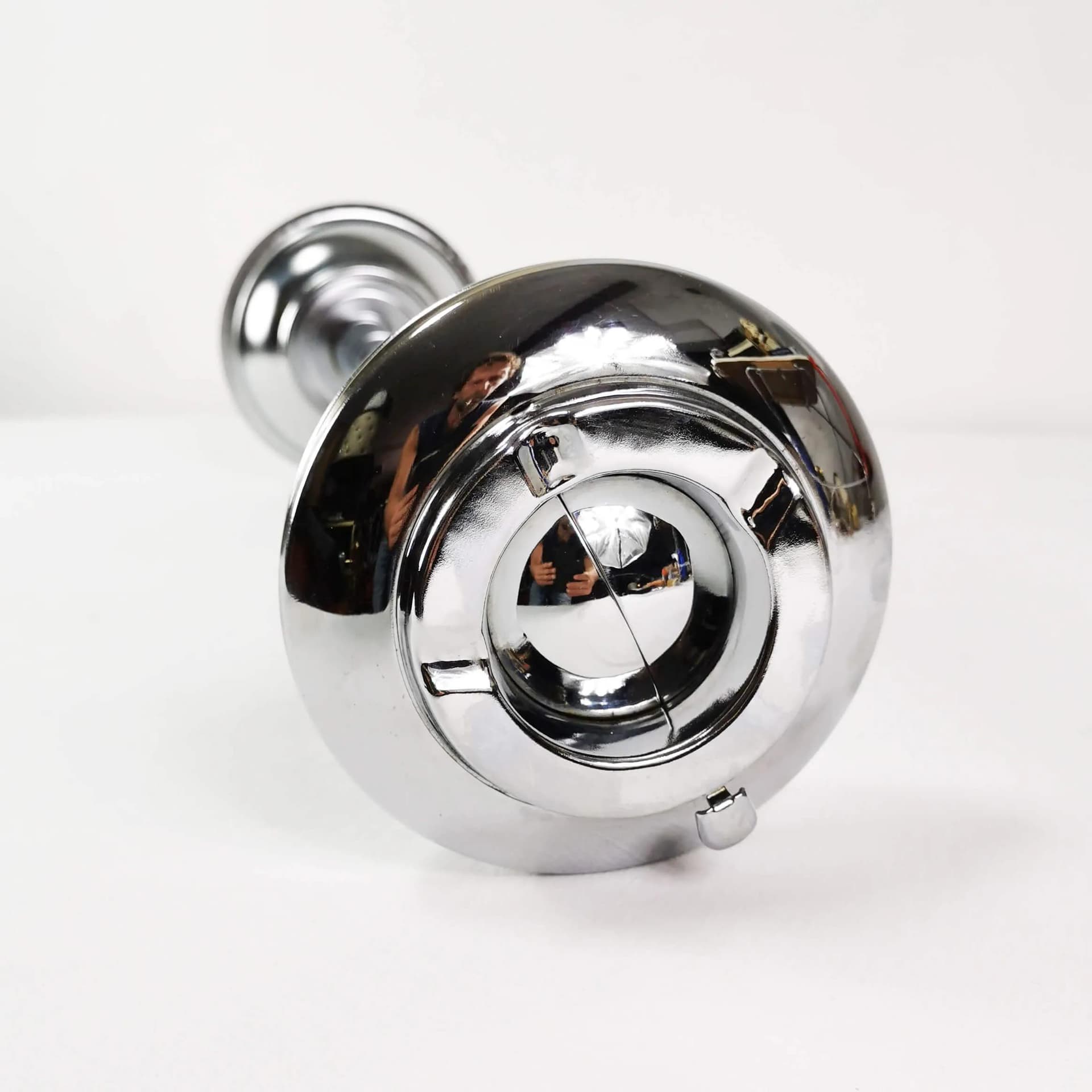 Popielniczka podłogowa modernistyczna, metal chromowany srebrny, Niemcy, lata 70. - 334642