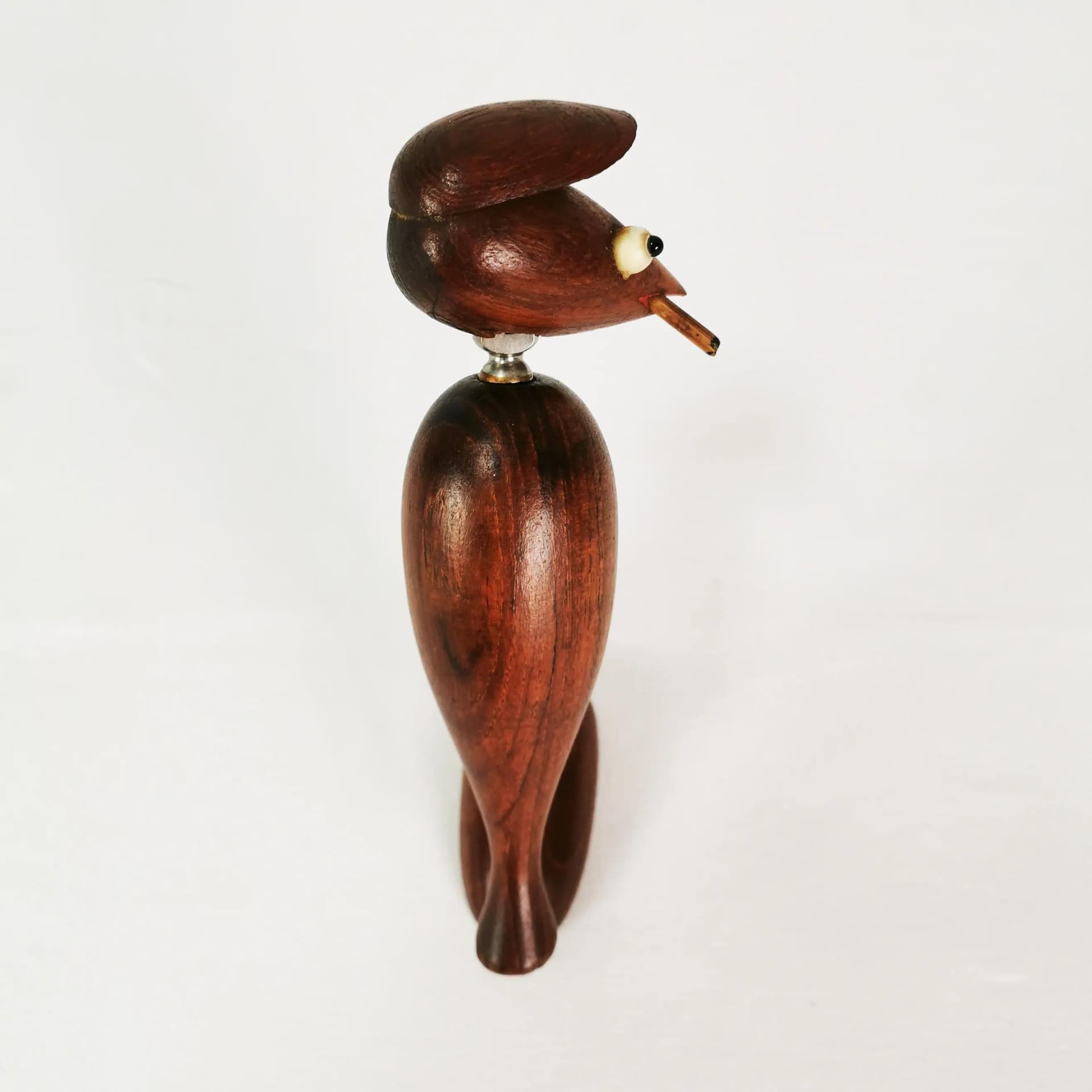 Zestaw korkociągu i otwieracza, teak brązowy, metal, proj. H. Bolling, Dania, lata 50. - 334634