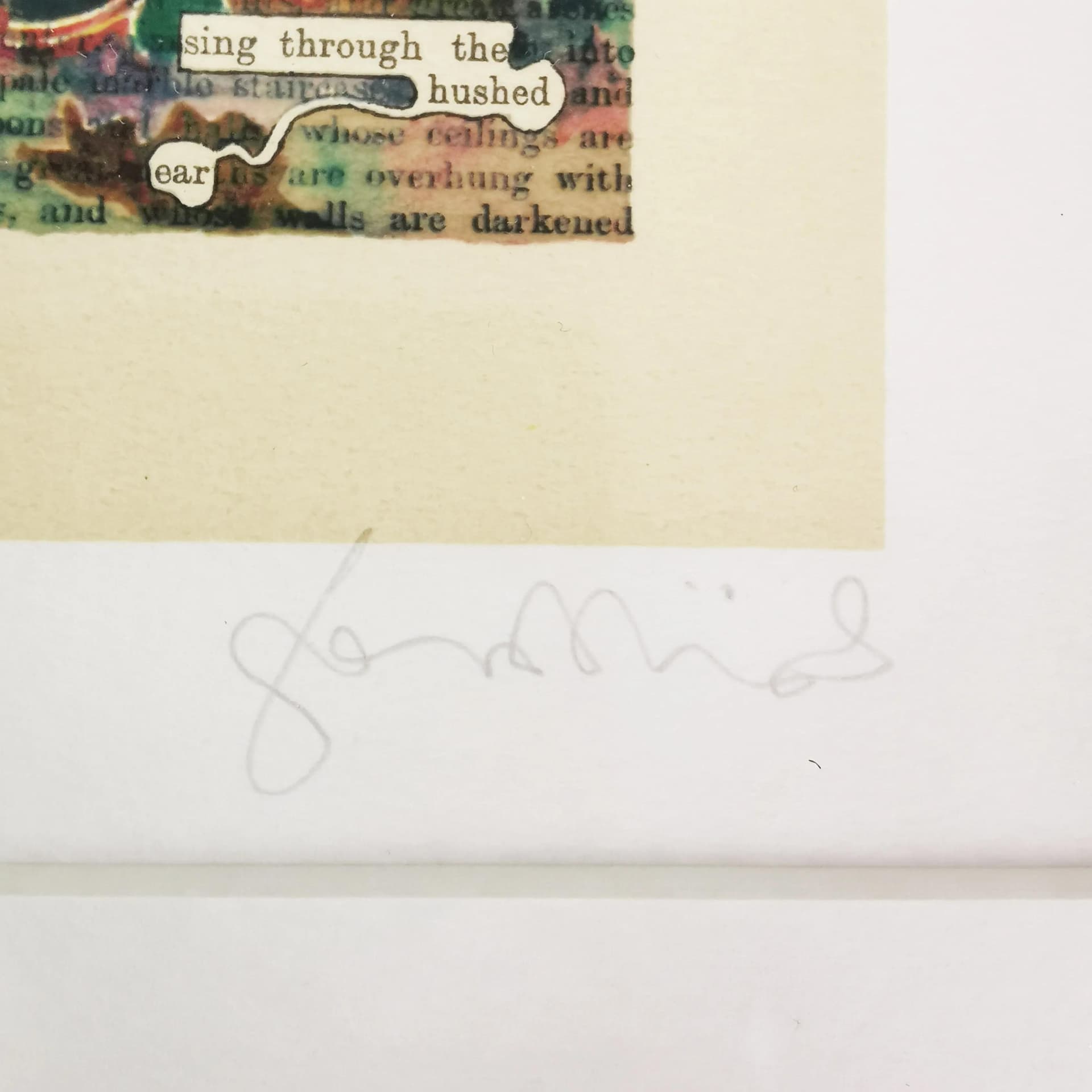Grafika A Humument, litografia, papier multikolor, proj. T. Phillips, Anglia, lata 70. - 334614