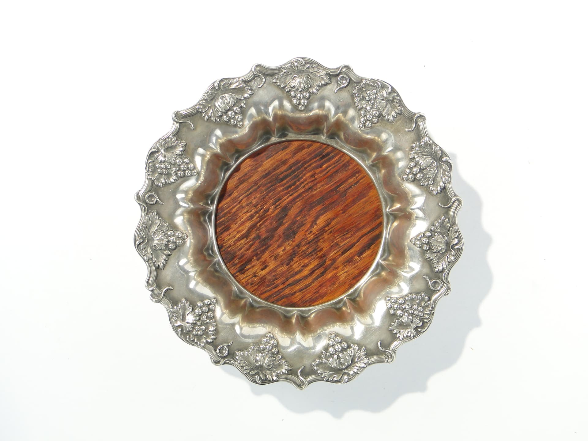 Wine coaster, silver, rosewood, Poland, early 20th c. - 334462
