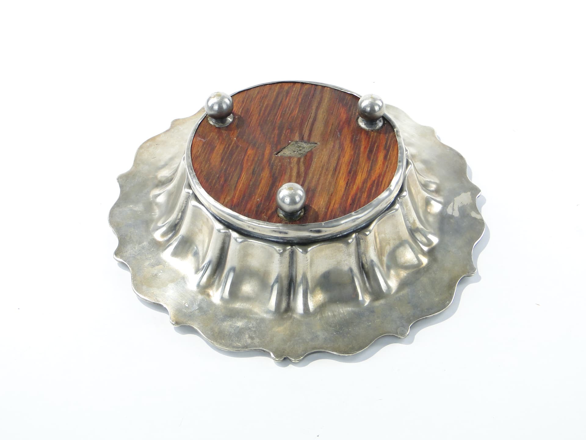 Wine coaster, silver, rosewood, Poland, early 20th c. - 334469