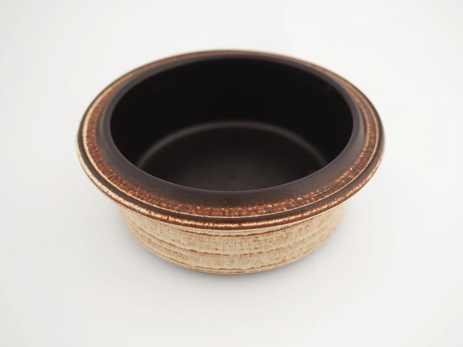 Bowl, beige, brown, stoneware, Denmark, 1970s. - 25039
