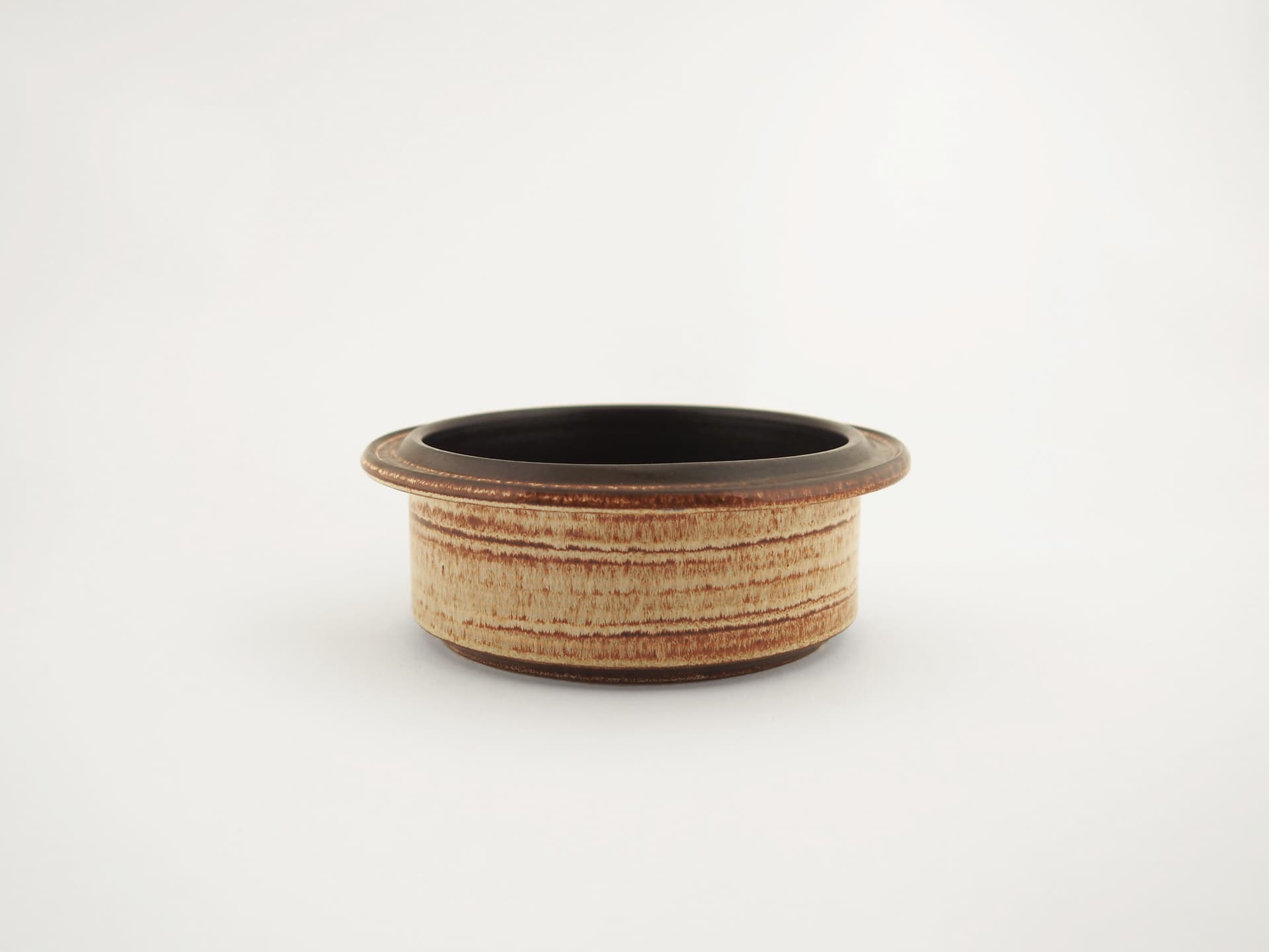Bowl, beige, brown, stoneware, Denmark, 1970s. - 66346