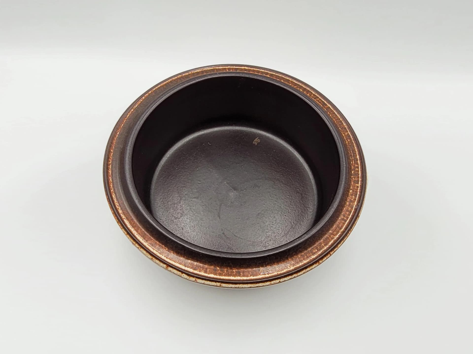 Bowl, beige, brown, stoneware, Denmark, 1970s. - 25041
