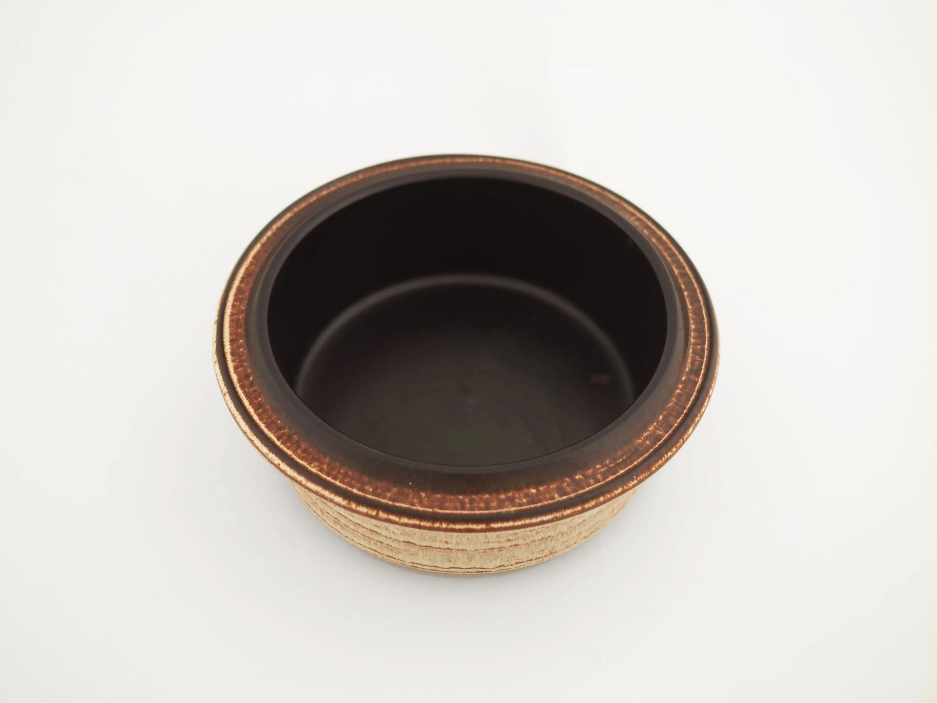 Bowl, beige, brown, stoneware, Denmark, 1970s. - 25038