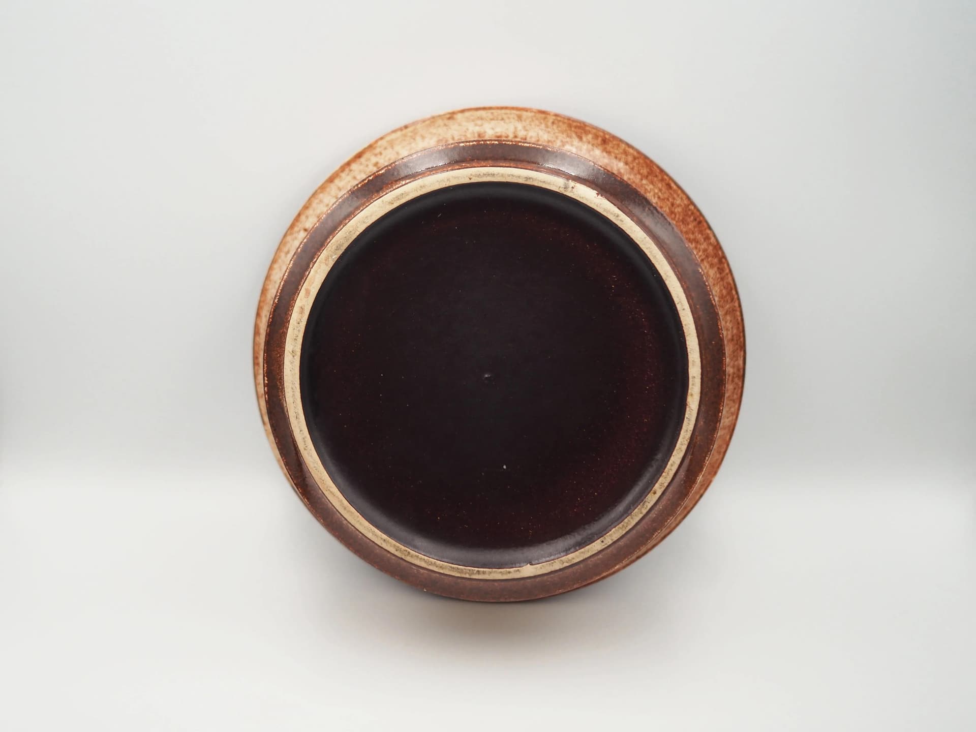 Bowl, beige, brown, stoneware, Denmark, 1970s. - 25042