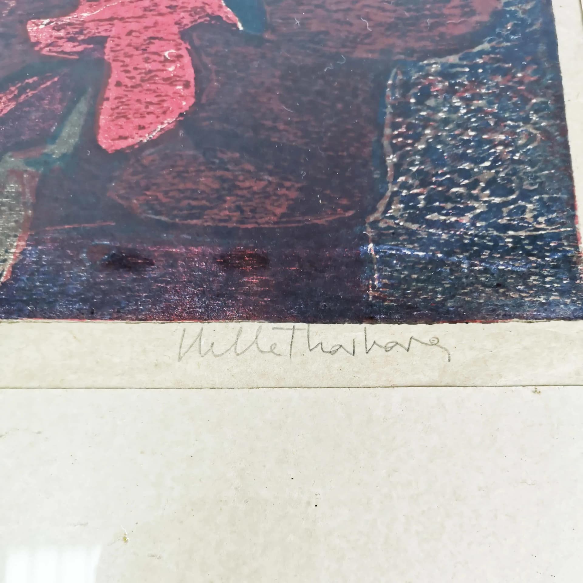 Litografia Kompozycja, 66,5x74 cm, papier, proj. H. Thorborg, Dania, lata 60. - 334553
