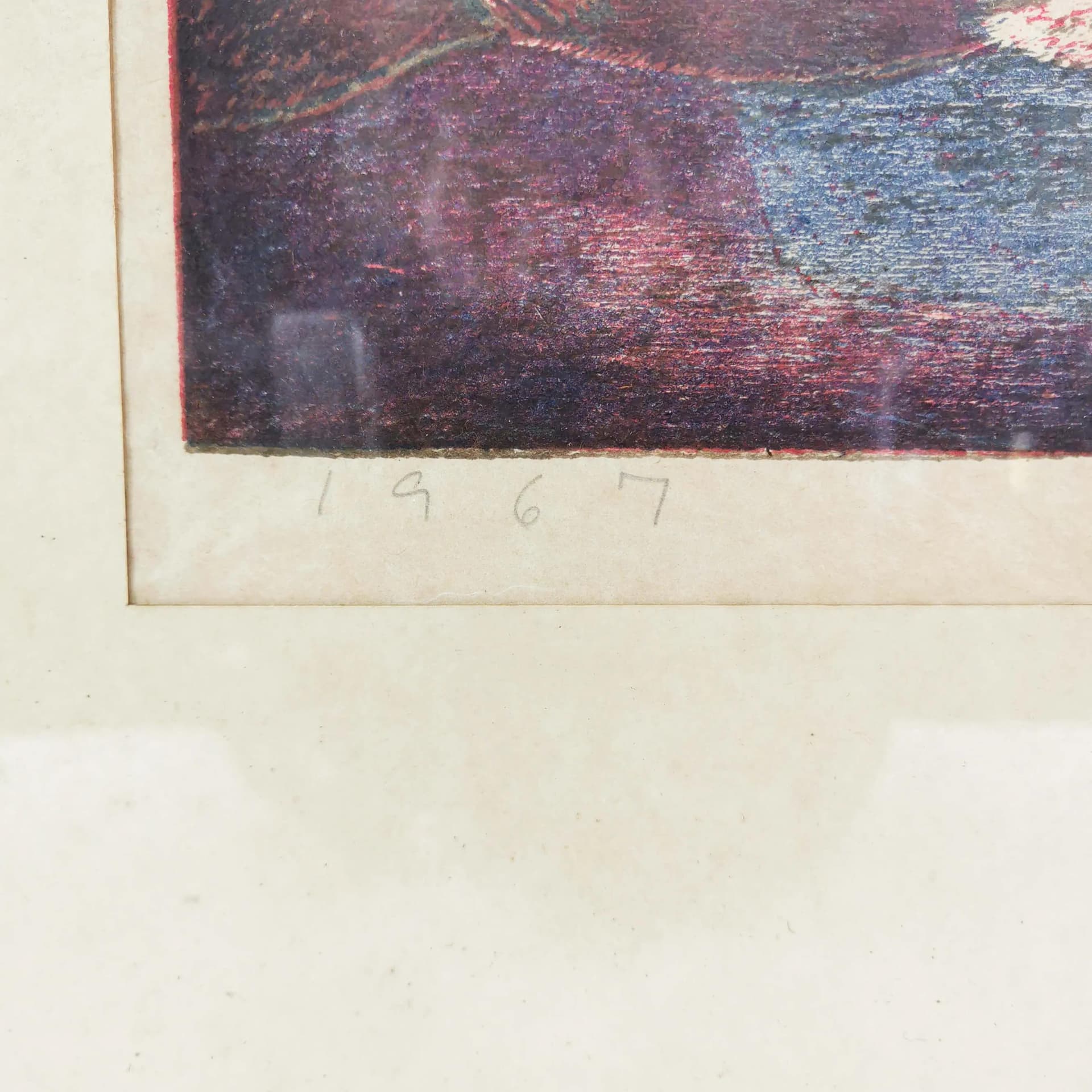 Litografia Kompozycja, 66,5x74 cm, papier, proj. H. Thorborg, Dania, lata 60. - 334552