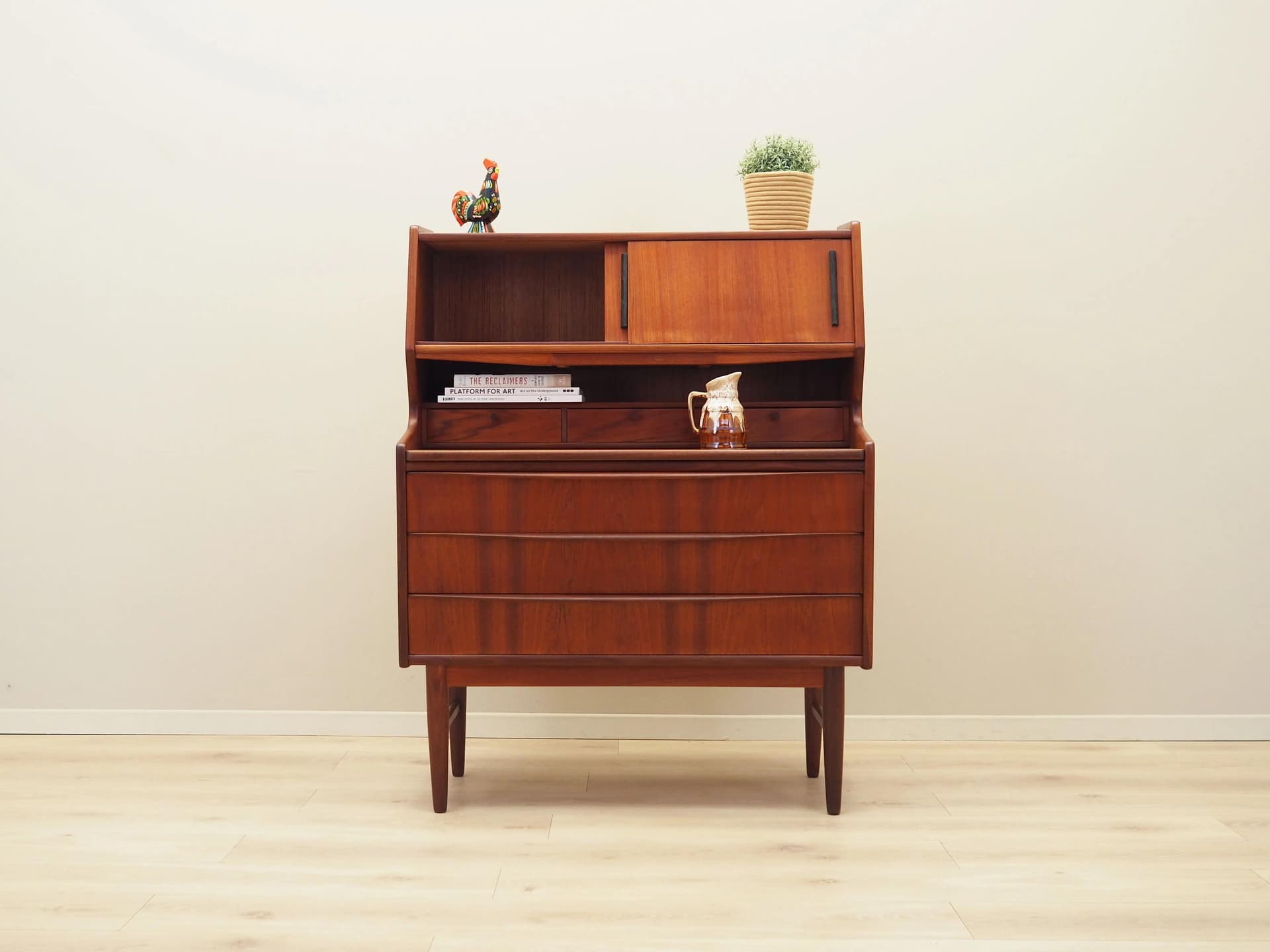 Secretary Desk, brown teak, Denmark, 1970s. - 25028