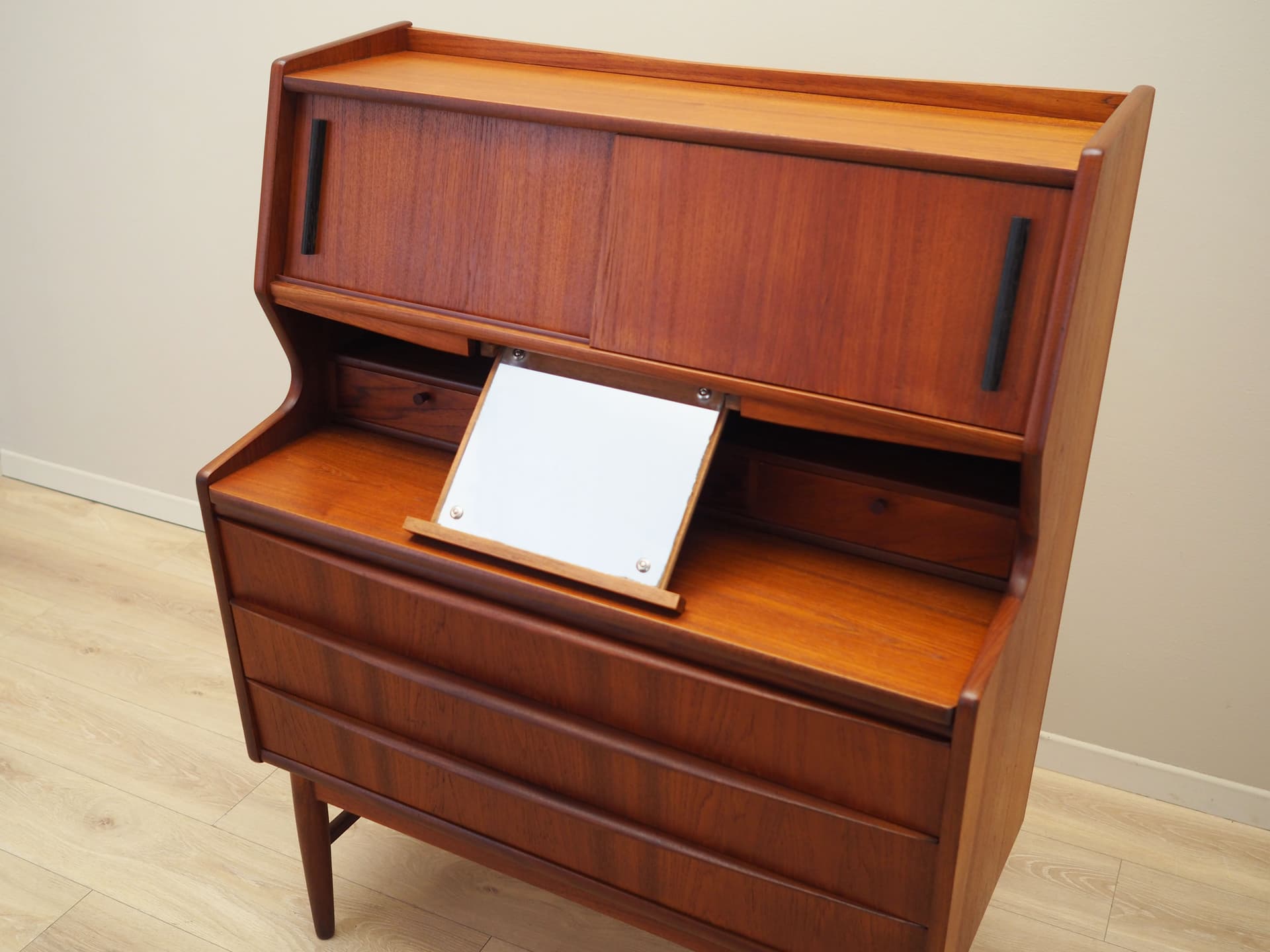 Secretary Desk, brown teak, Denmark, 1970s. - 66345