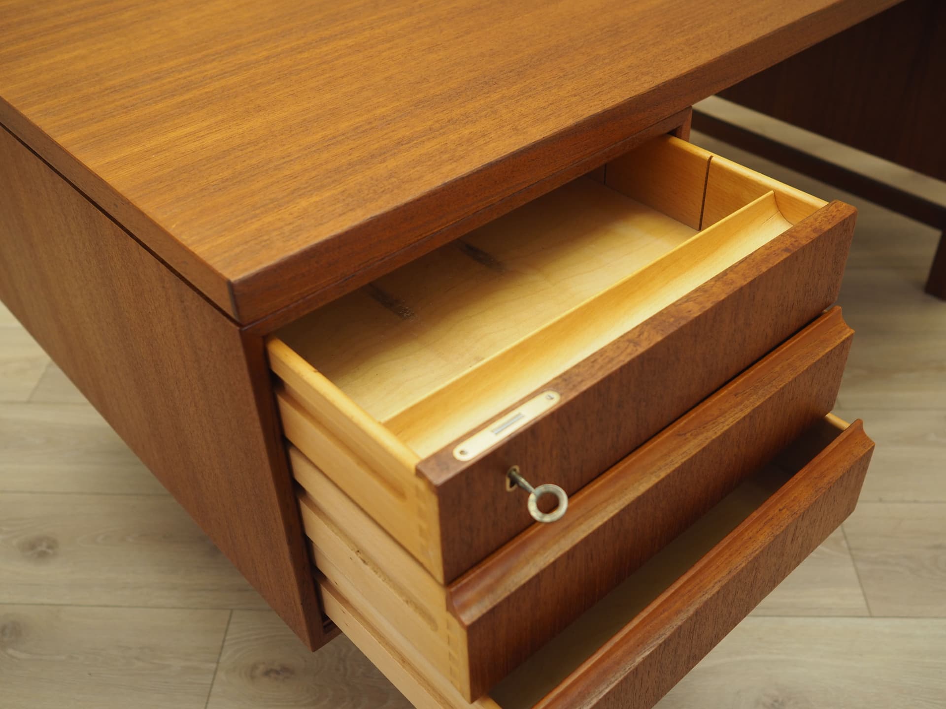 Desk, teak, orange, Denmark, 1970s - 66339