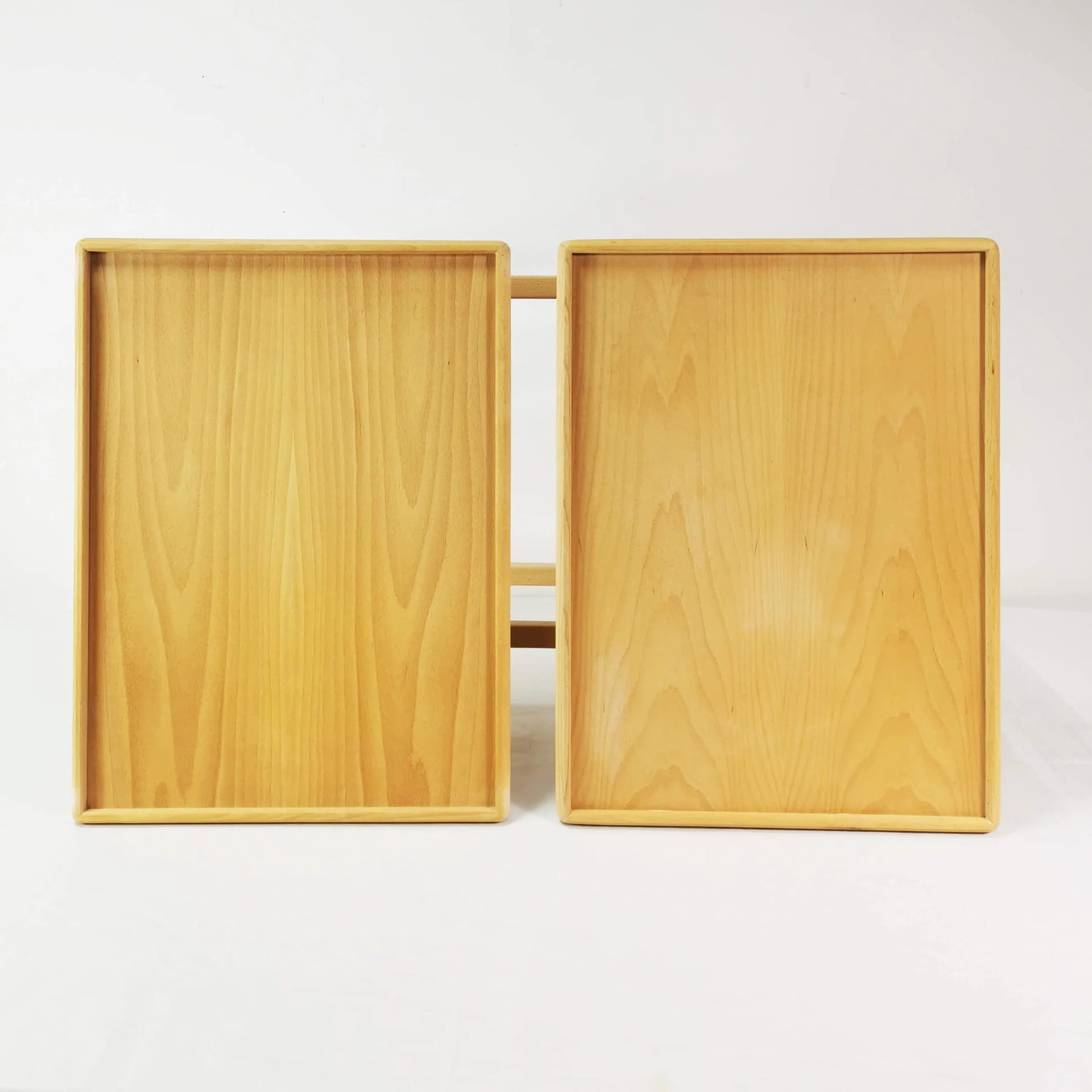 Side table, bar cart, brown beech, black plastic, Denmark, 1970s. - 334524