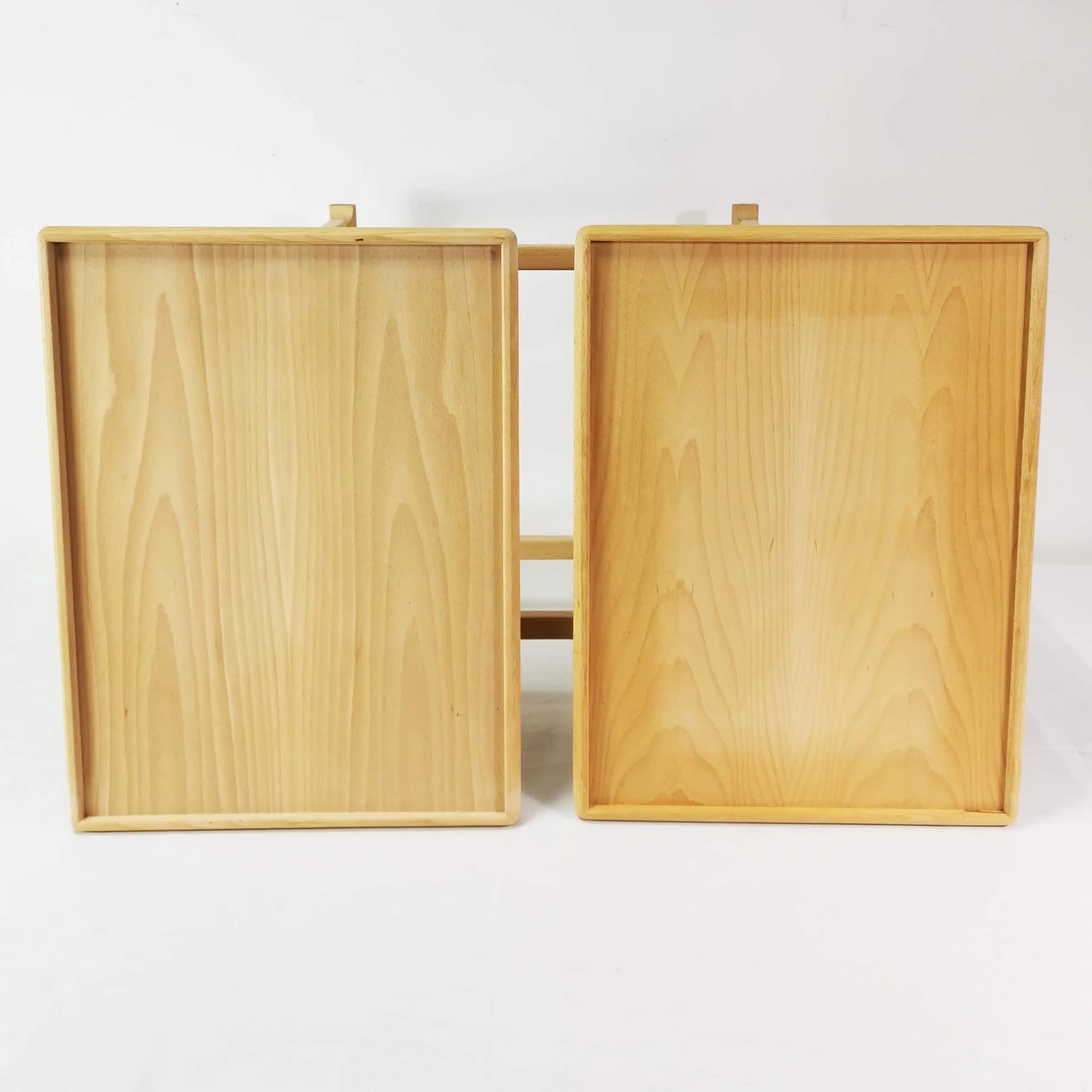 Side table, bar cart, brown beech, black plastic, Denmark, 1970s. - 334525