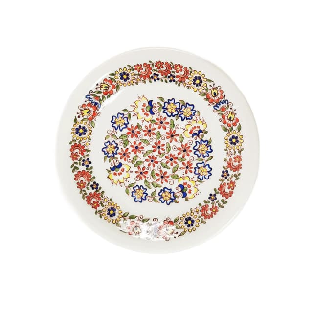 Talerz ścienny, porcelana biała, Cepelia-Opole, proj. G. Kleman, Polska, lata 70. - WYMIARY