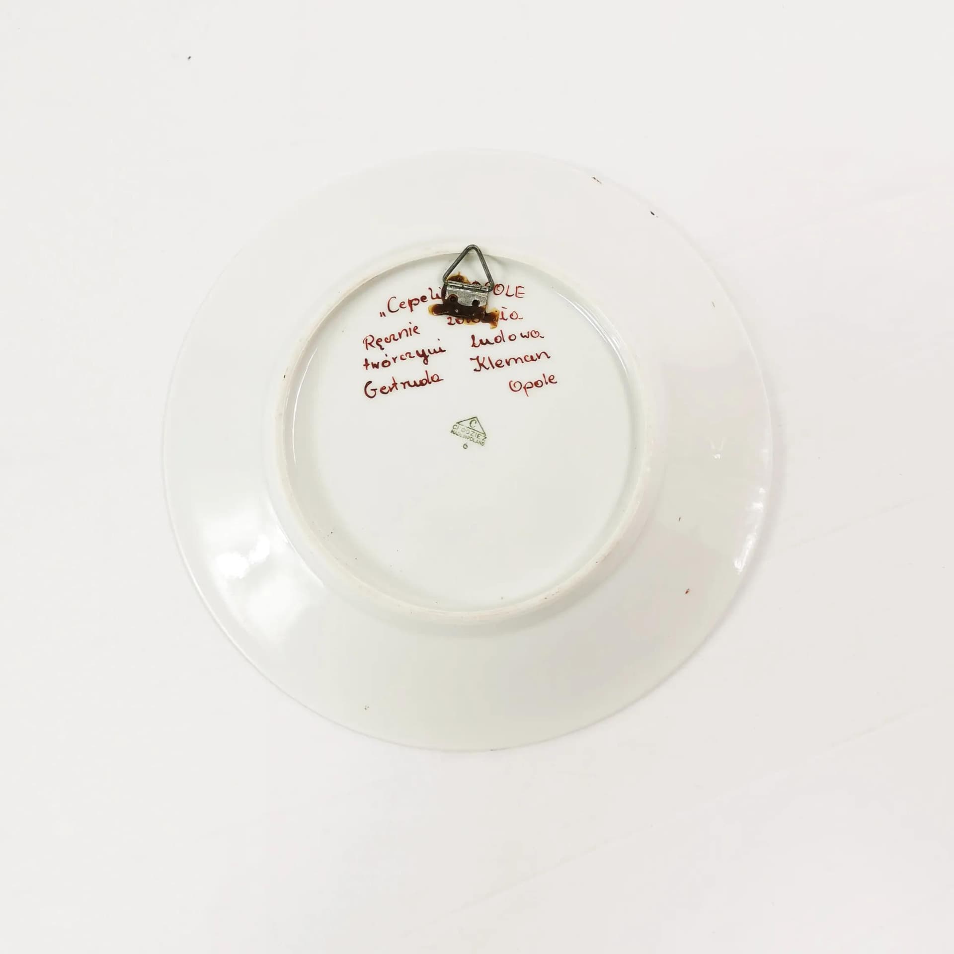 Talerz ścienny, porcelana biała, Cepelia-Opole, proj. G. Kleman, Polska, lata 70. - 335609