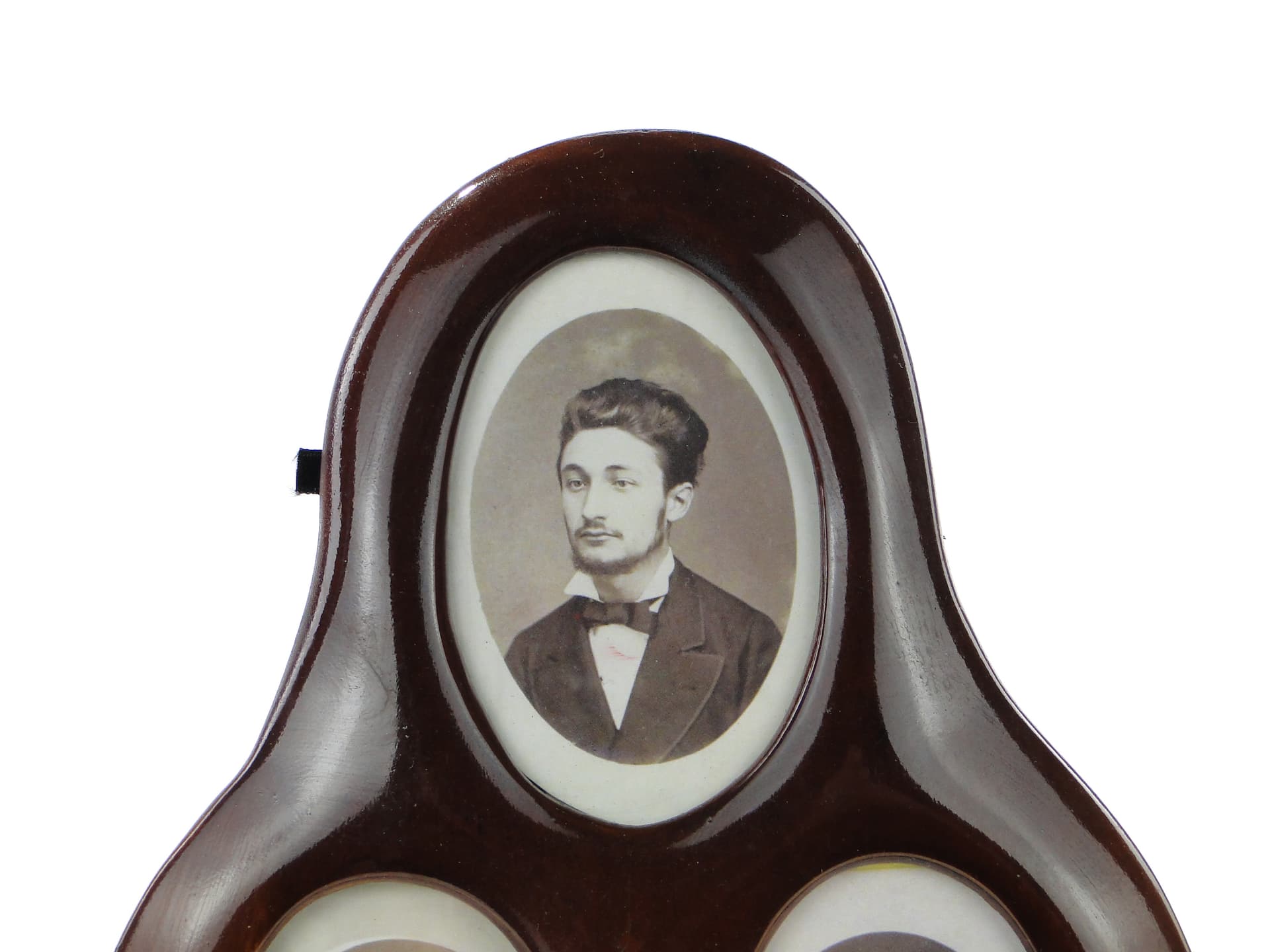 Multi-portrait frame, brown mahogany, glass, Scandinavia, 1960s - 335335