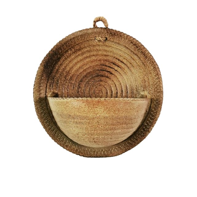 Wall planter, brown green, ceramics, Germany, 1970s. - DIMENSION