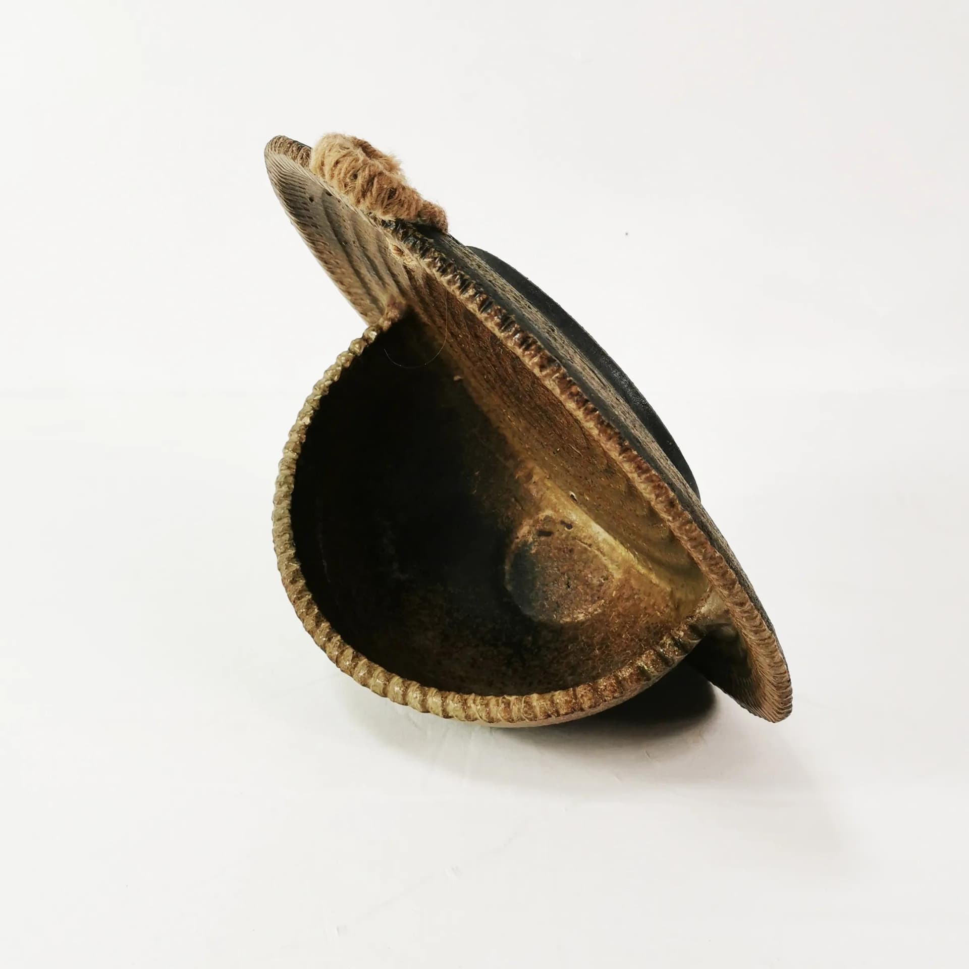 Wall planter, brown green, ceramics, Germany, 1970s. - 335541