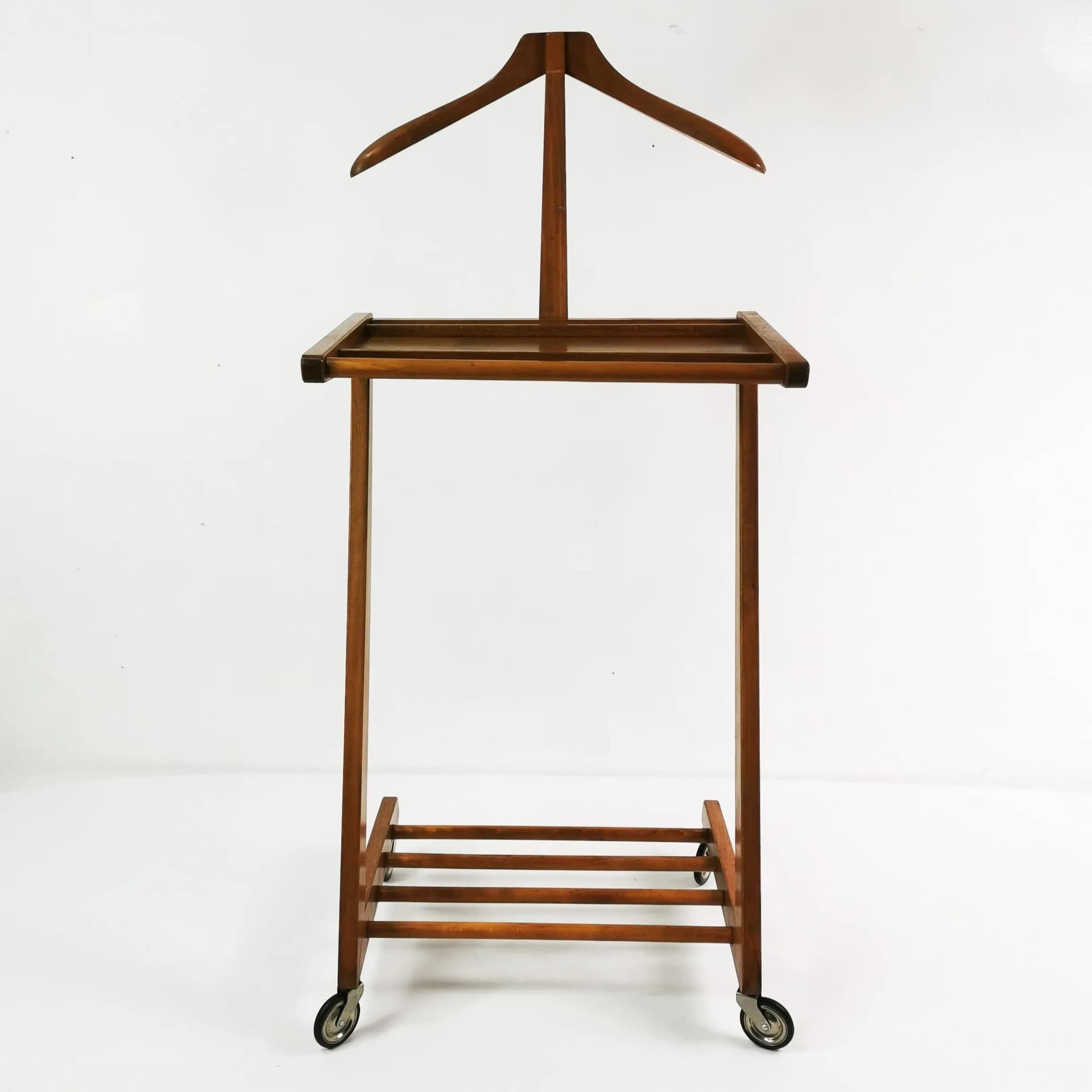 Valet Stand Modernist, brown, beech, Germany, 1950s - 335526