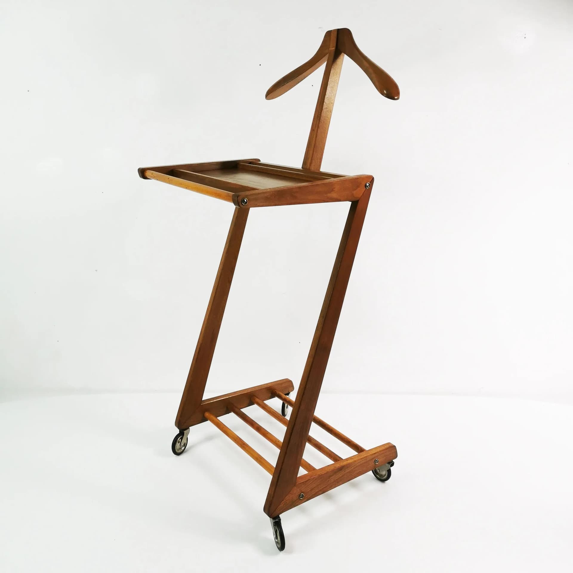 Valet Stand Modernist, brown, beech, Germany, 1950s - 335528