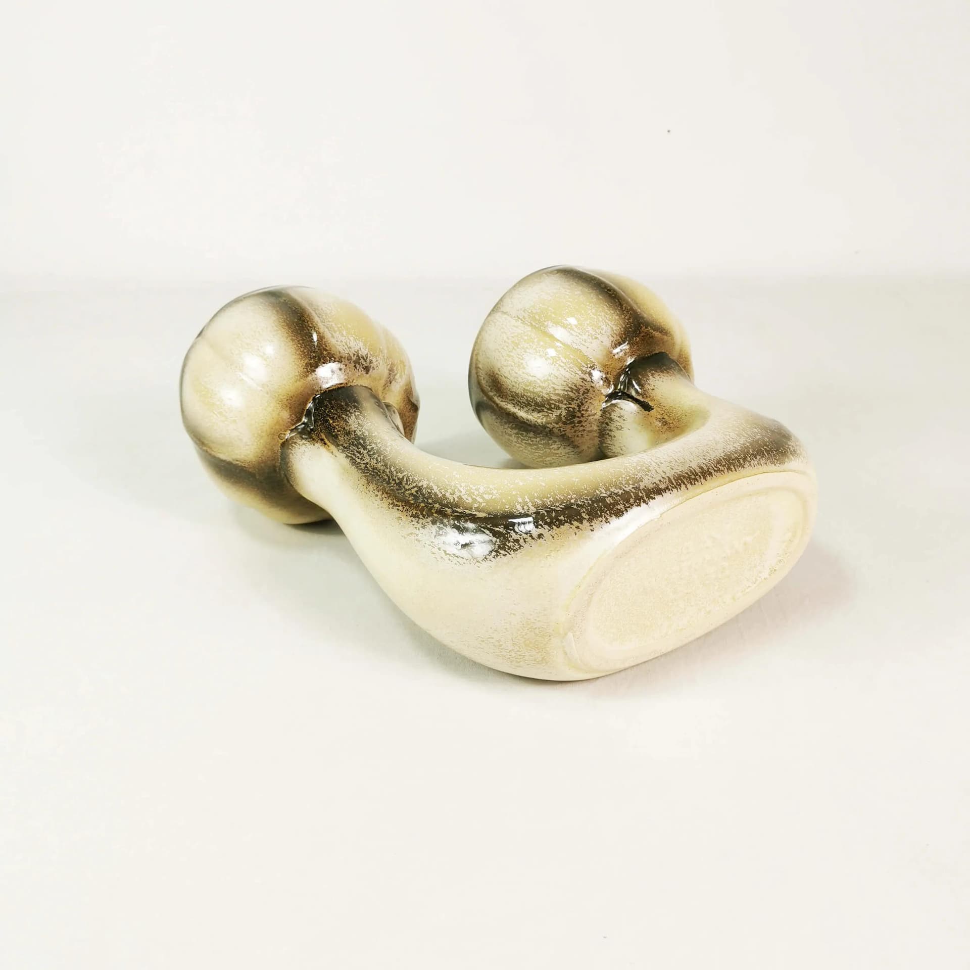 Planter, beige brown black, ceramic, Bay Keramik, Germany, 1960s. - 335488