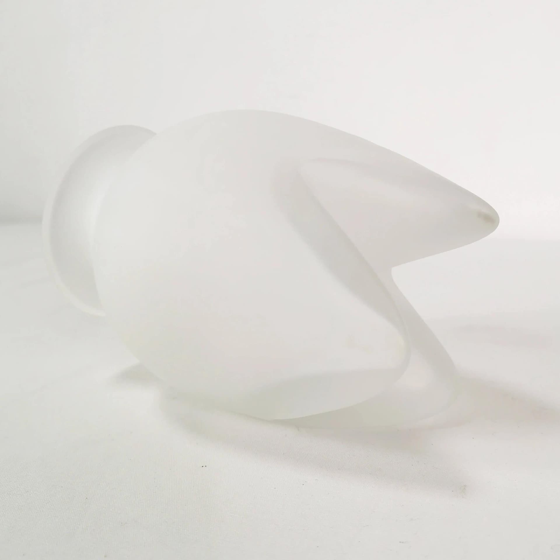 Vase, white transparent, glass, by L. Utzon, Rosendahl, Denmark, 2000s. - 335474