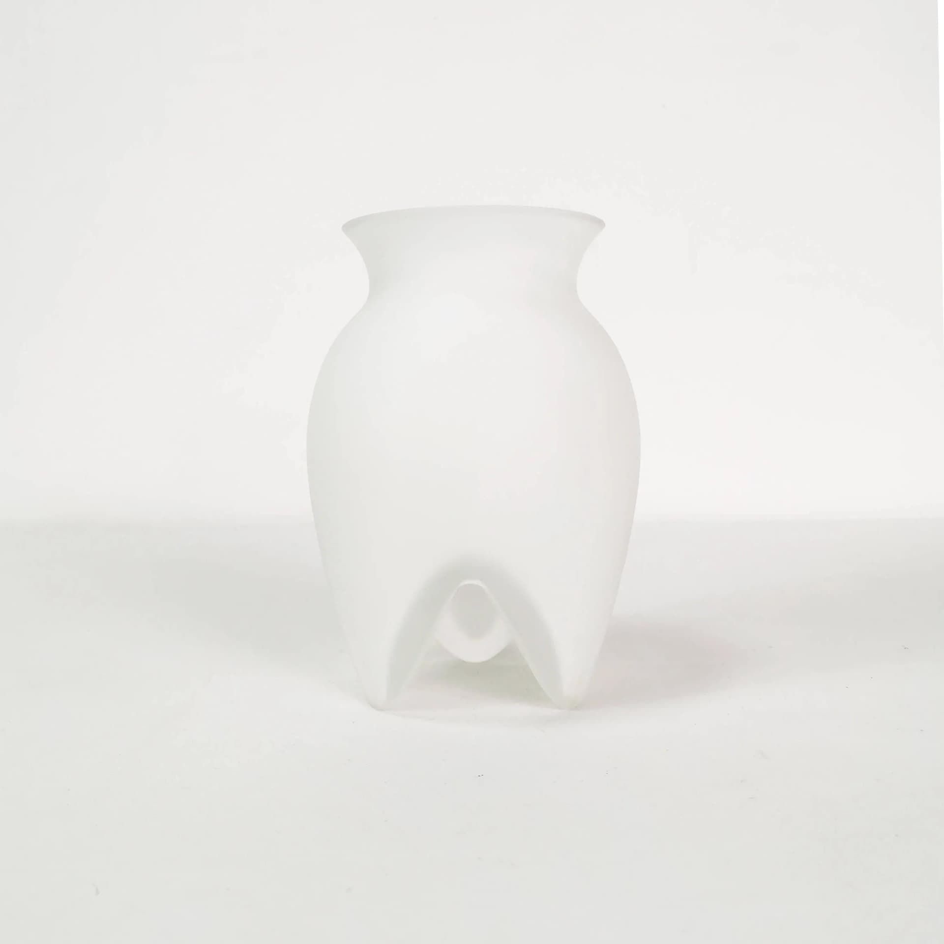 Vase, white transparent, glass, by L. Utzon, Rosendahl, Denmark, 2000s. - 335478