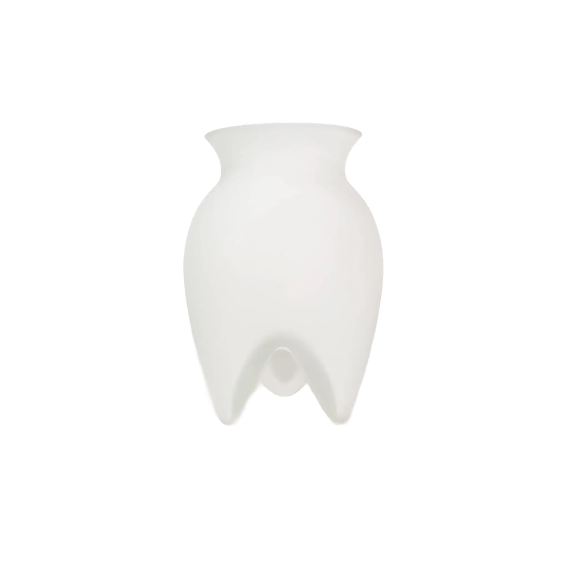 Vase, white transparent, glass, by L. Utzon, Rosendahl, Denmark, 2000s.