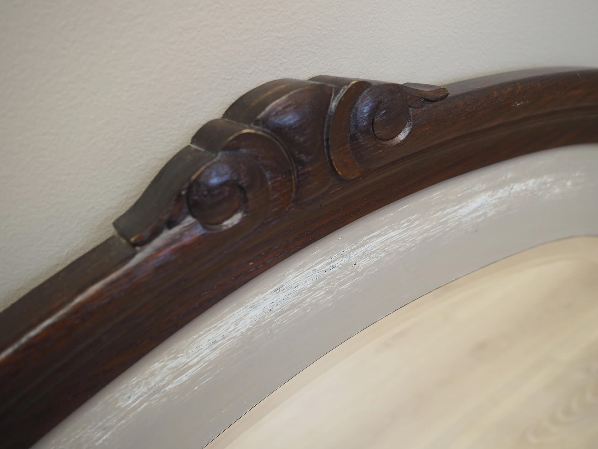 Wall mirror, grey oak, Denmark, 1960s - 25015